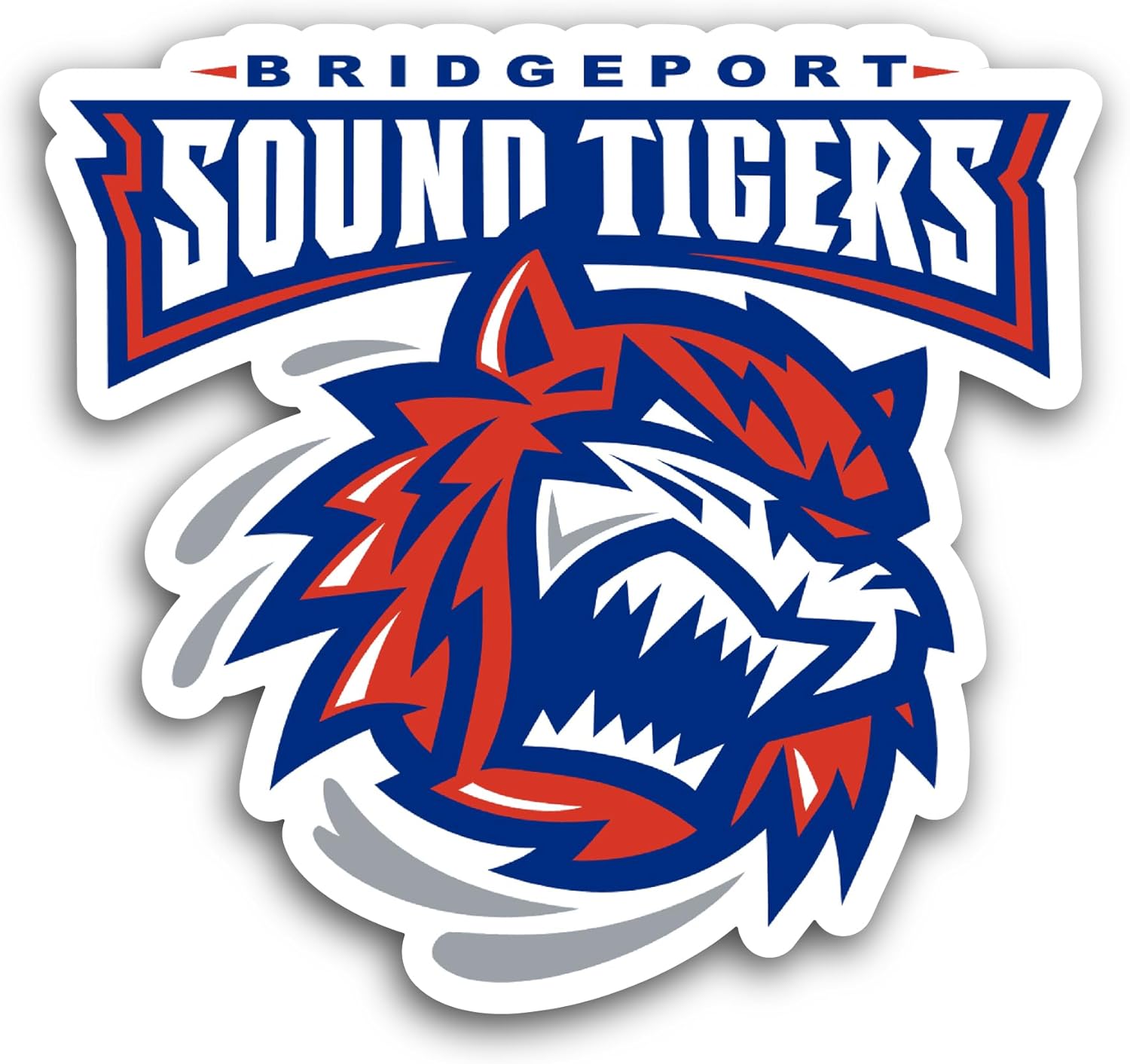 2 (Pieces) 3" and 5" Bridgep0rt Sound Tigers Sticker, Waterproof Vinyl Decals for Many Purpose Like Cars, Trucks, Laptops, Phones, Windows and More
