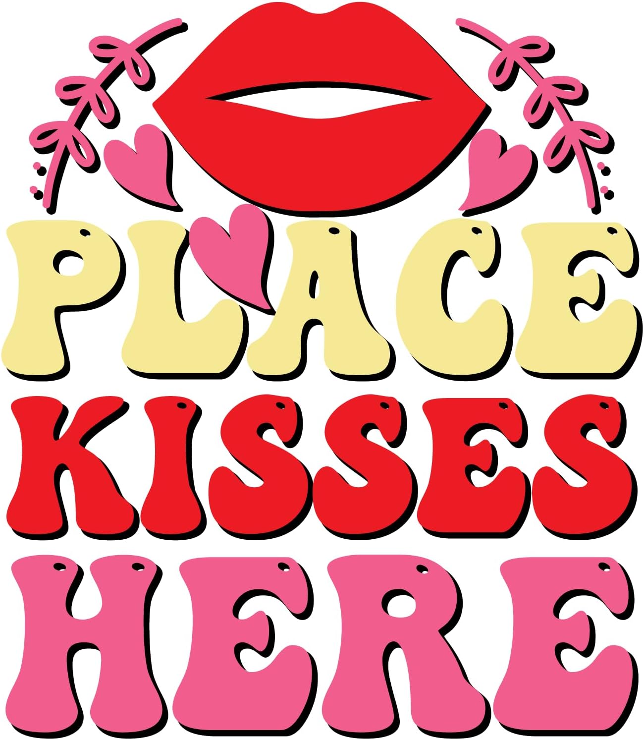 Inspirational Quote Place Kiss Here Motivational Sticker Vinyl Decal Motivation Stickers- 5" Vinyl Sticker Waterproof