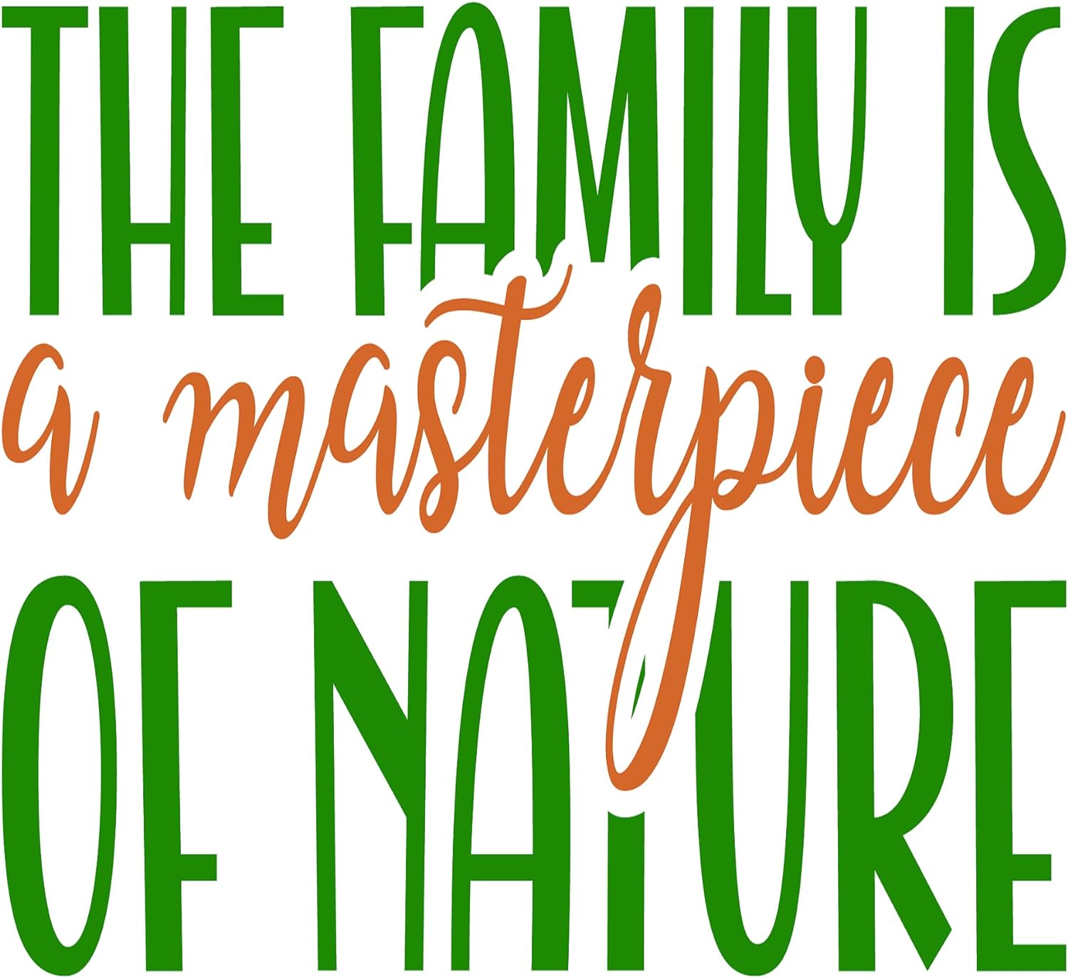 Inspirational Quote "Family Masterpiece Nature" Motivational Sticker Vinyl Decal Motivation Stickers- 5" Vinyl Sticker Waterproof