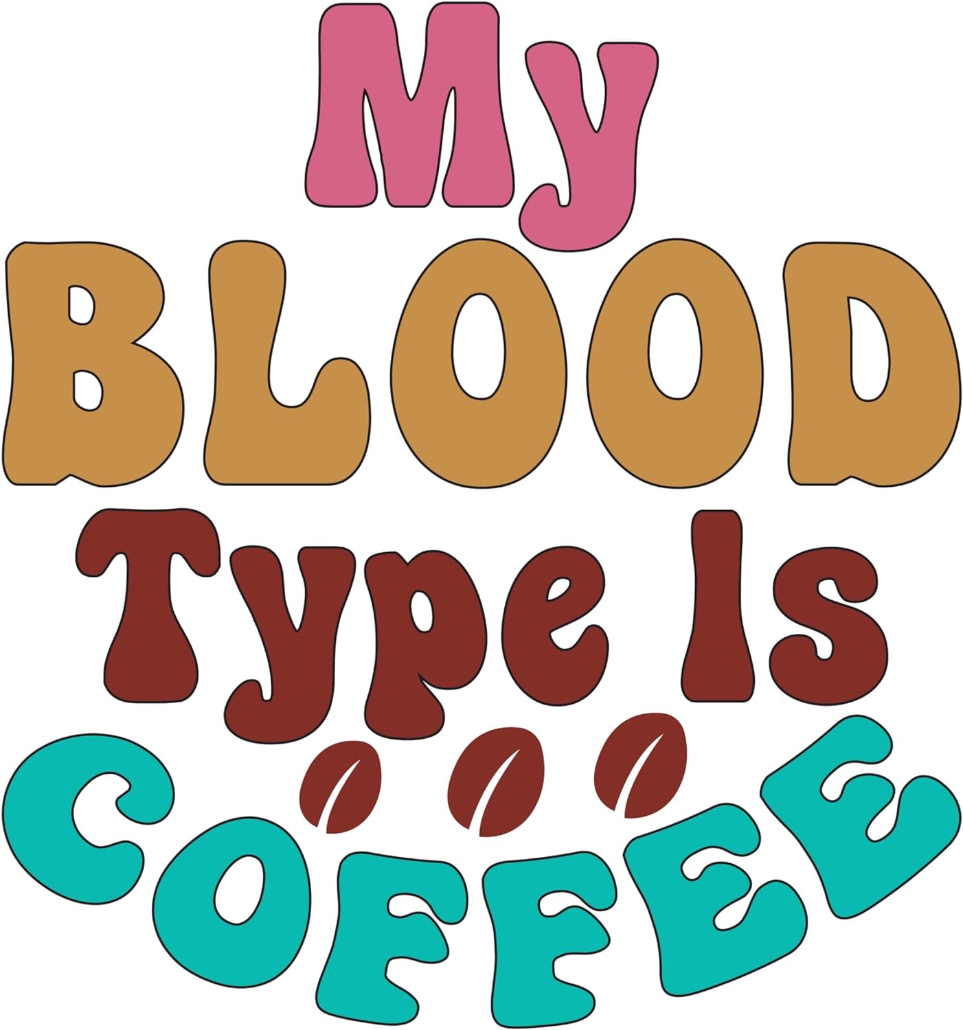 Inspirational Quote "My Blood Type is Coffee, Great Sticker" Motivational Sticker Vinyl Decal Motivation Stickers- 5" Vinyl Sticker Waterproof