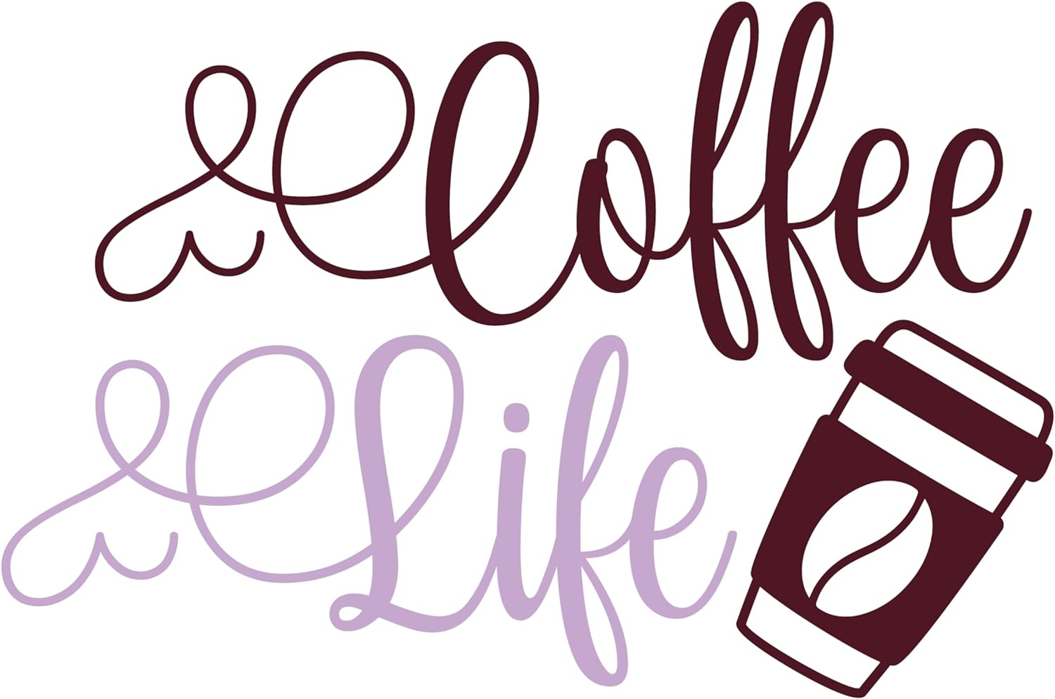 Inspirational Quote "Coffee Life Beautiful" Motivational Sticker Vinyl Decal Motivation Stickers- 5" Vinyl Sticker Waterproof