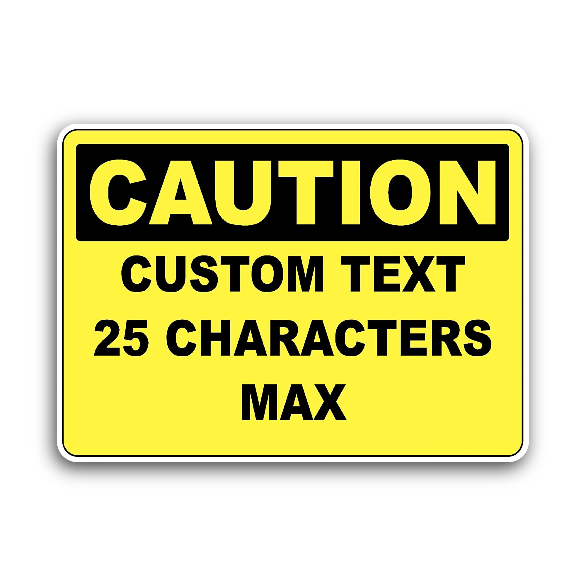 2 (Pieces) 3" and 5" Yellow Caution Sign Icon Sticker, Waterproof Vinyl Decals for Many Purpose Like
