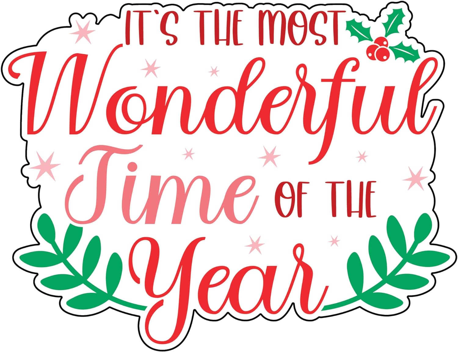Inspirational Quote It's The Most Wonderful TIme of The Year Motivational Sticker Vinyl Decal Motivation Stickers- 5" Vinyl Sticker Waterproof