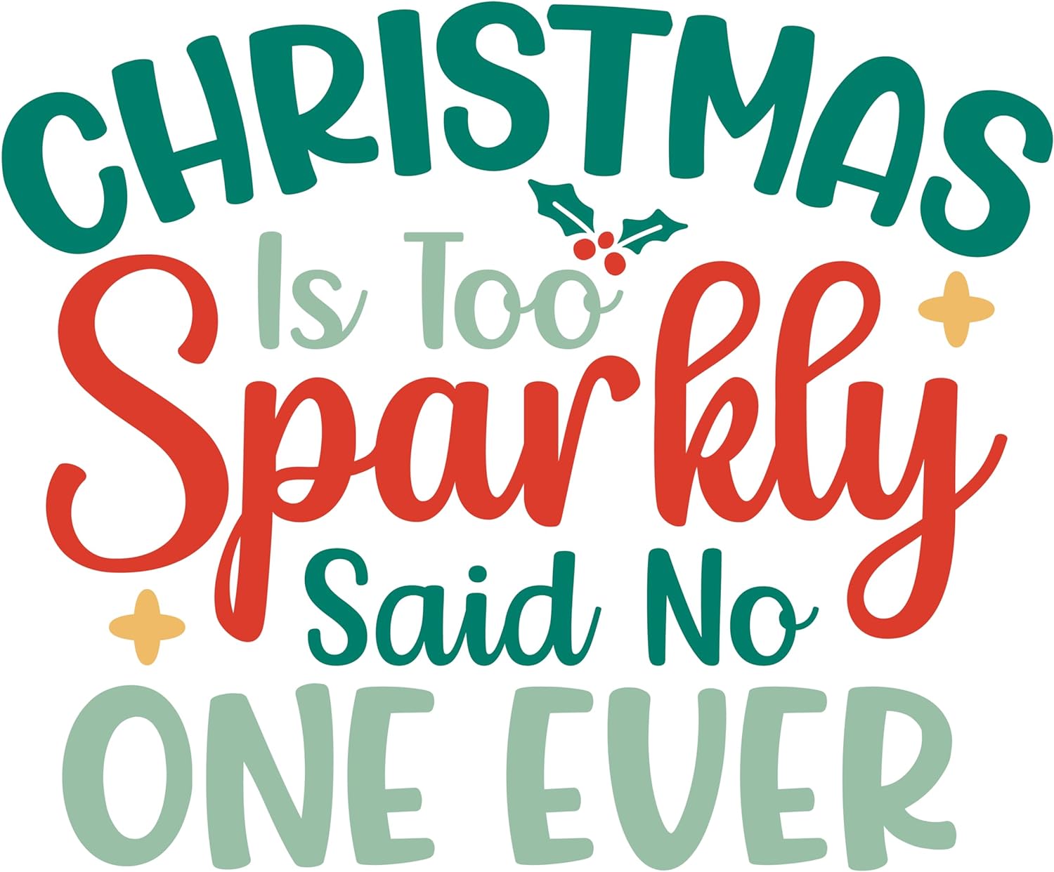 Inspirational Quote Christmas is Too Sparkly Said No One Ever Motivational Sticker Vinyl Decal Motivation Stickers- 5" Vinyl Sticker Waterproof
