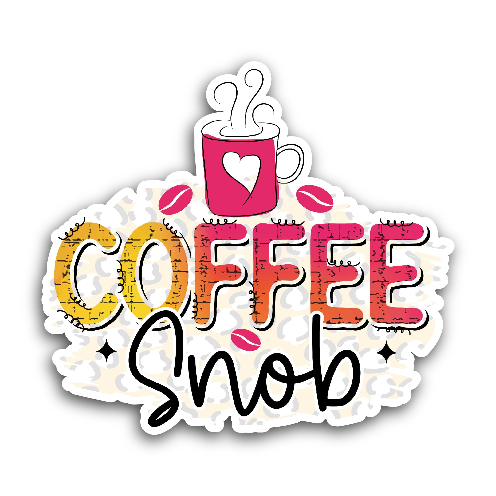 2 (Pieces) 3" and 5" Coffee Snob Sticker, Waterproof Vinyl Decals for Many Purpose Like Cars, Trucks