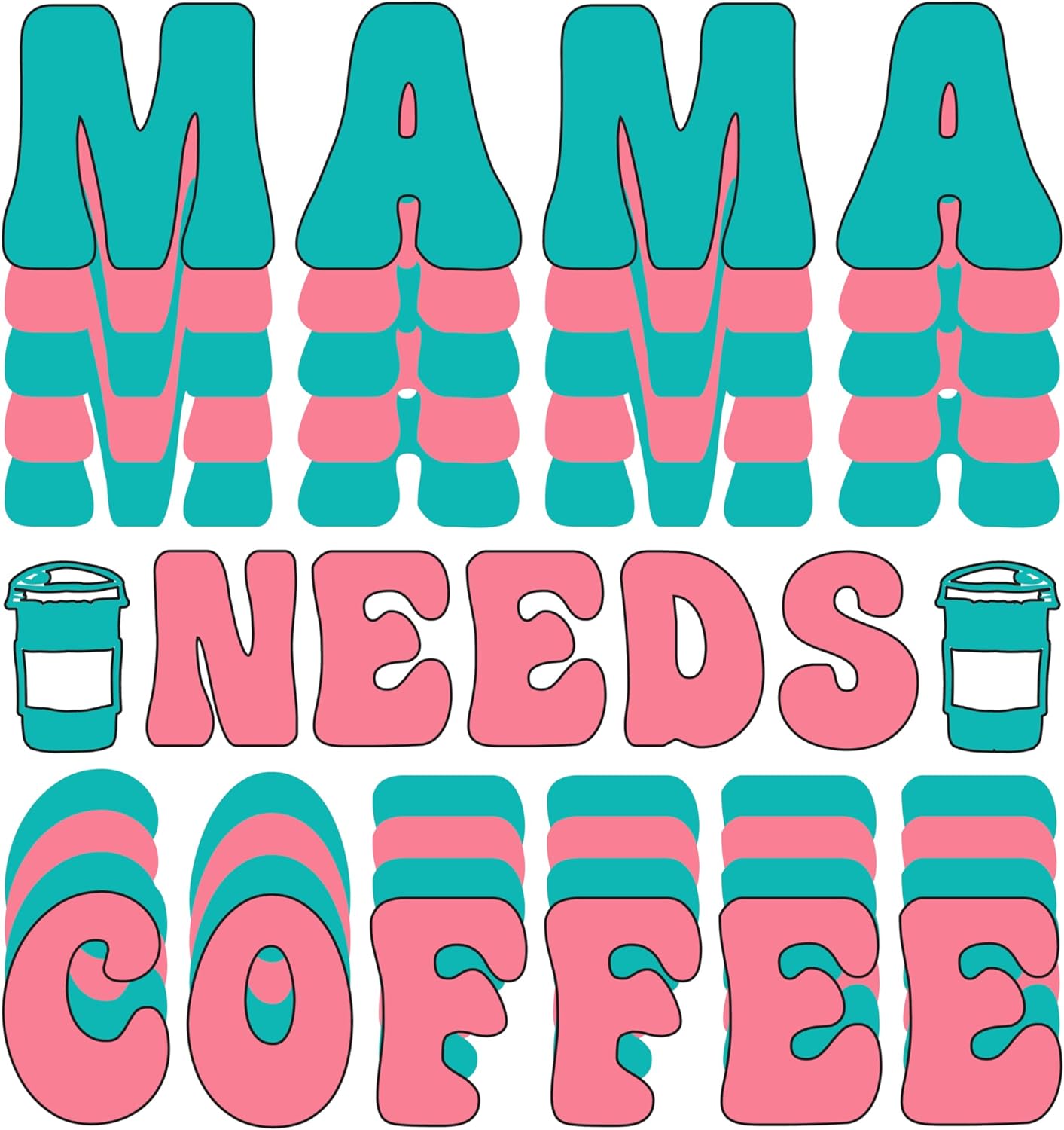 Inspirational Quote "Mama Needs Coffee" Motivational Sticker Vinyl Decal Motivation Stickers- 5" Vinyl Sticker Waterproof