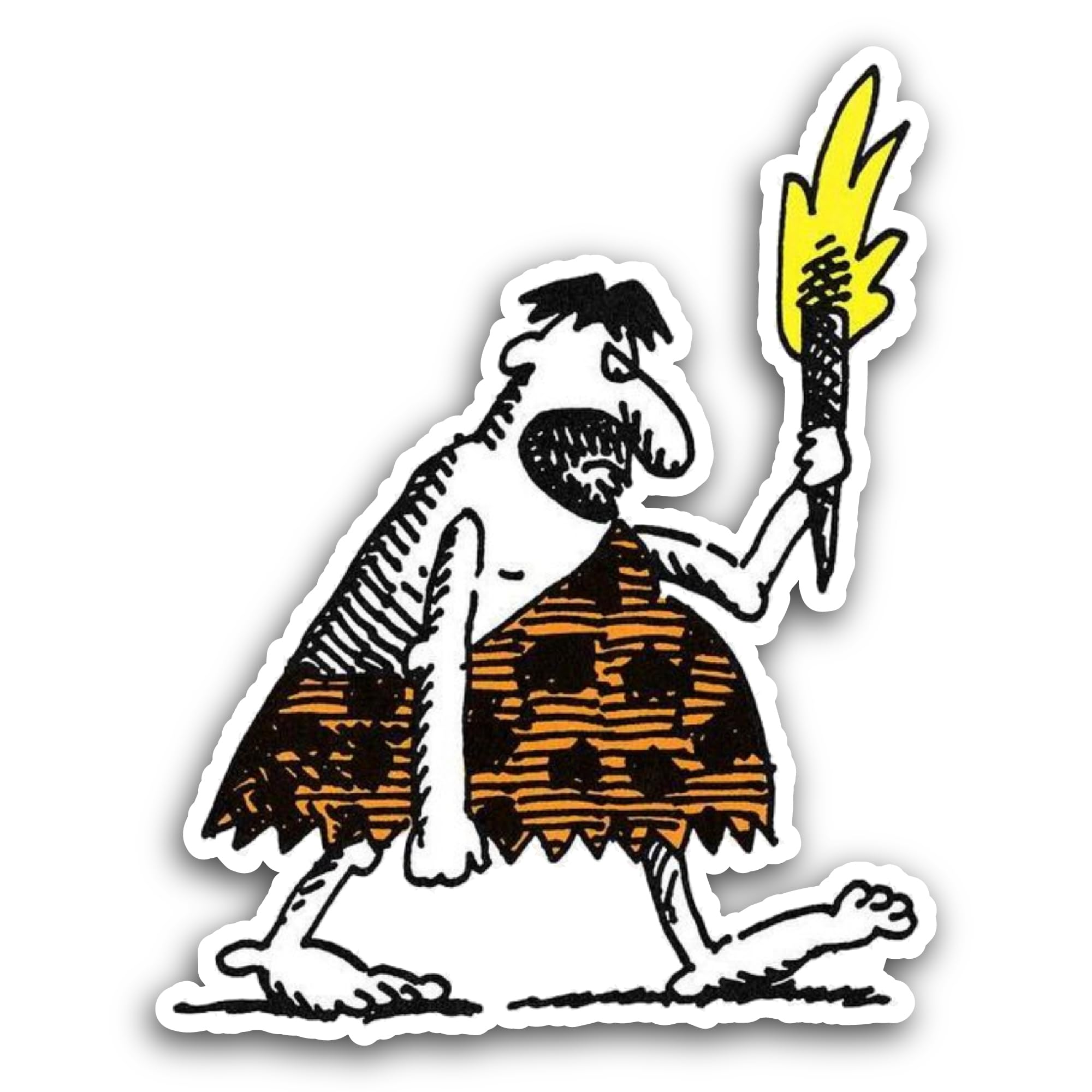 2 (Pieces) 3" and 5" Cartoon Caveman Sticker, Waterproof Vinyl Decals for Many Purpose Like Cars, Tr