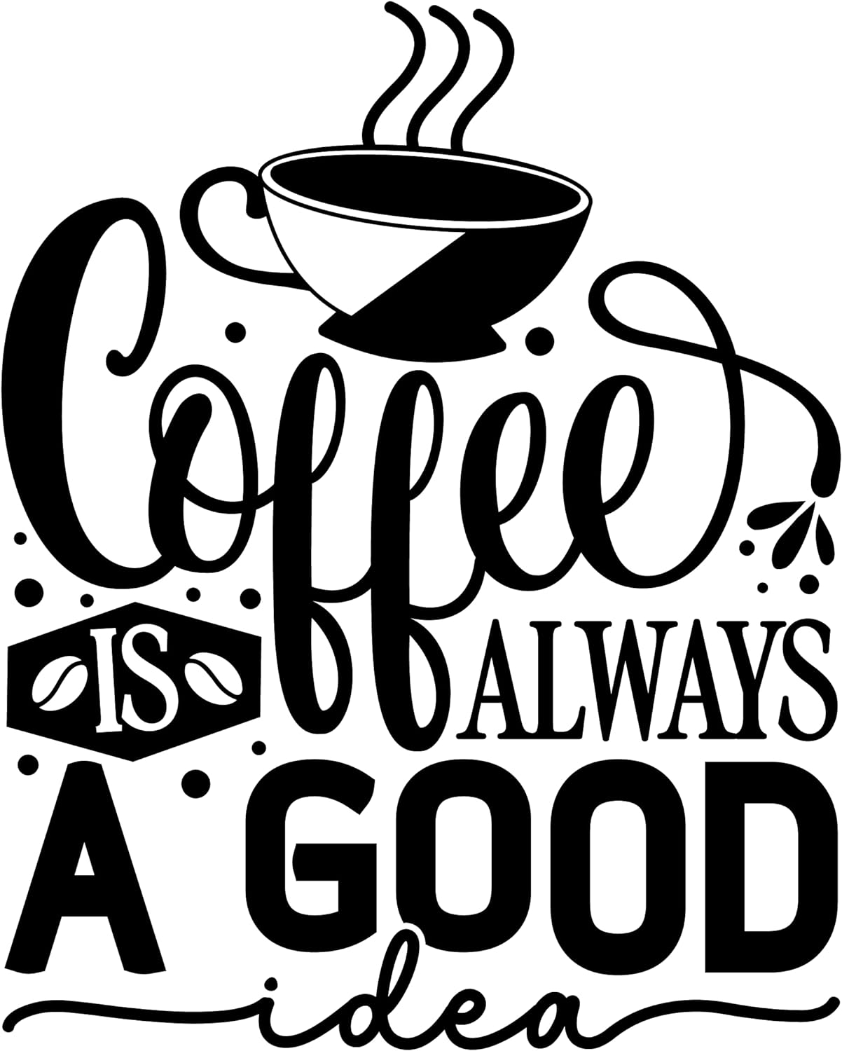 Inspirational Quote "Coffee Coffee Coffee" Motivational Sticker Vinyl Decal Motivation Stickers- 5" Vinyl Sticker Waterproof