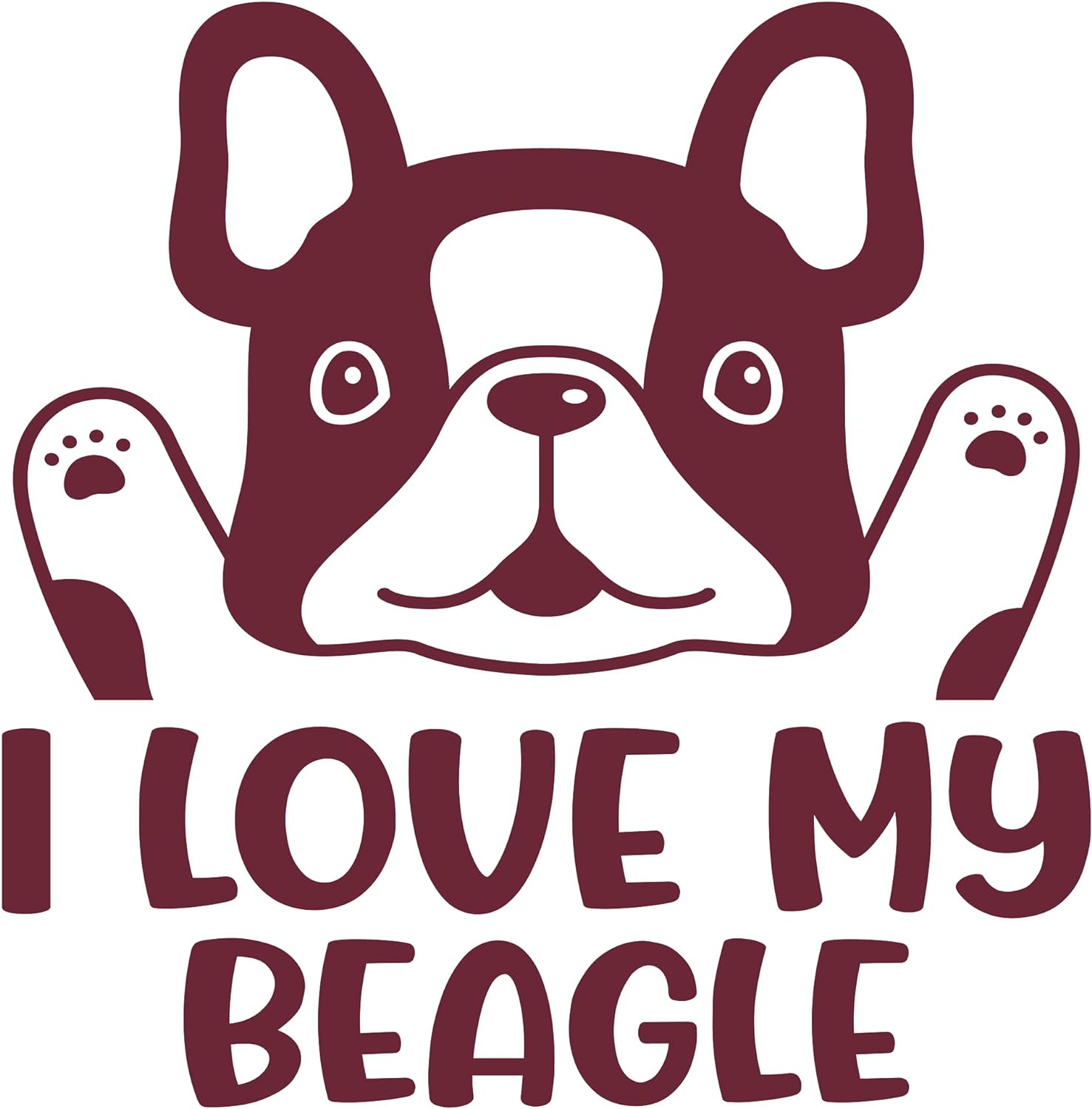 Inspirational Quote "I Love My Beagle" Motivational Sticker Vinyl Decal Motivation Stickers- 5" Vinyl Sticker Waterproof
