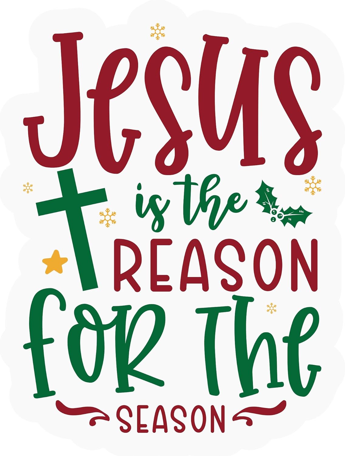 Inspirational Quote Jesus is The Reason for The Season Motivational Sticker Vinyl Decal Motivation Stickers- 5" Vinyl Sticker Waterproof
