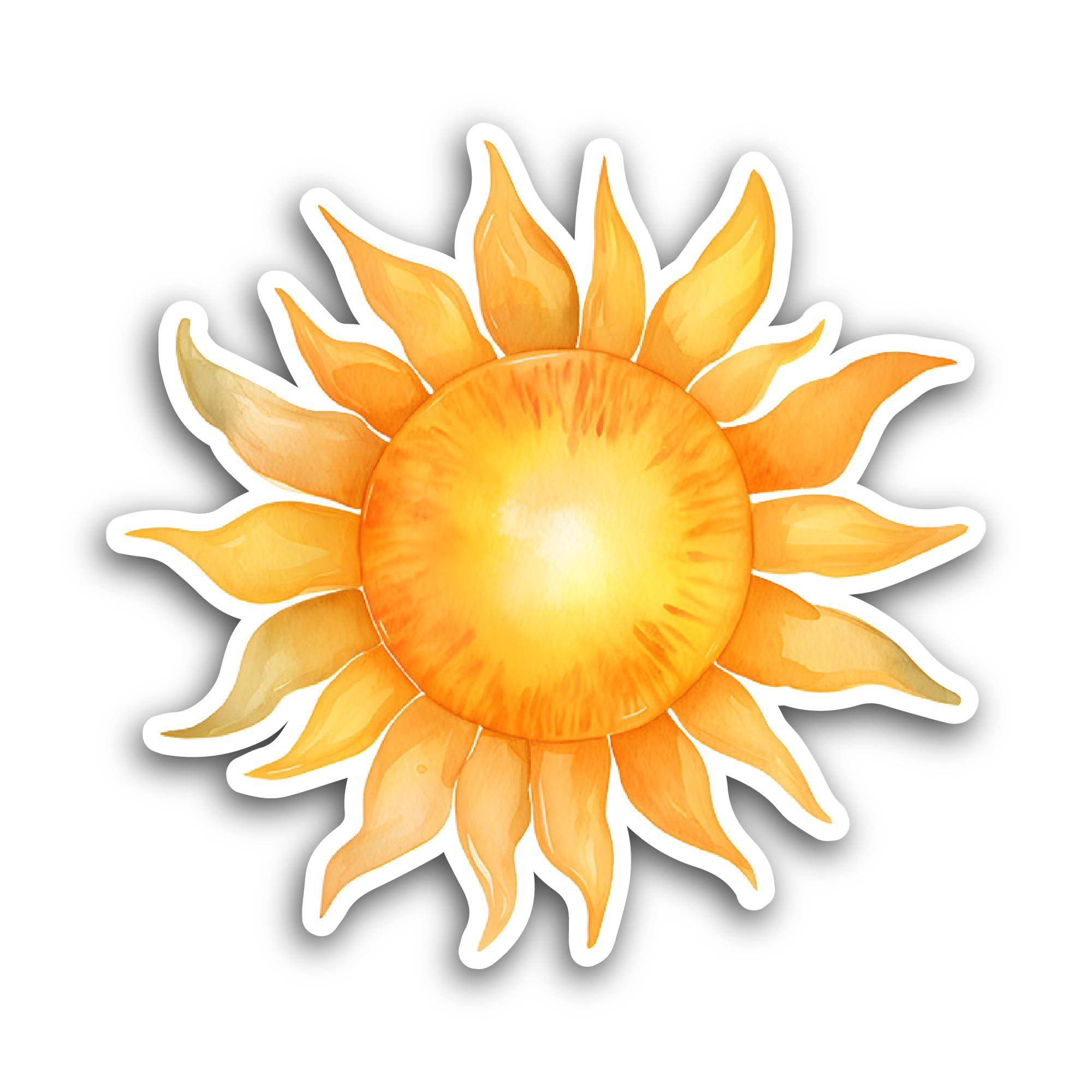 2 (Pieces) 3" and 5" Full Bright Sun Sticker, Waterproof Vinyl Decals for Many Purpose Like Cars, Tr