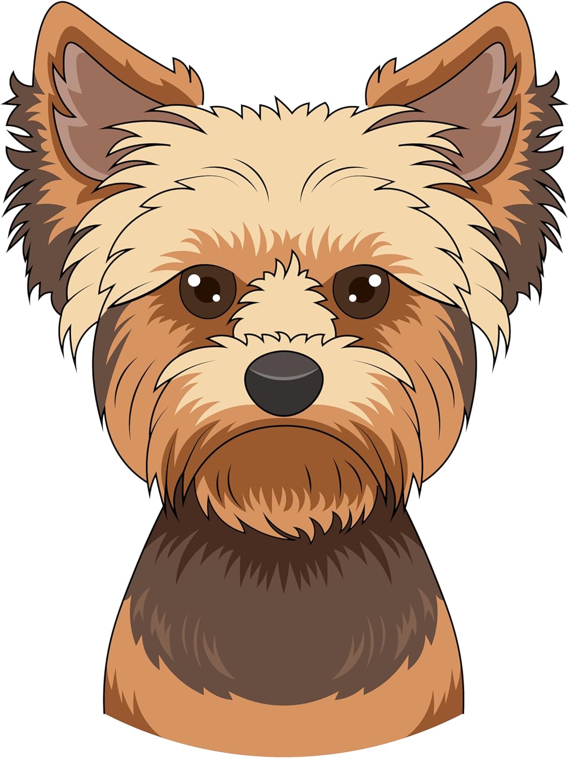 Inspirational Quote "Yorkie Face Cartoon Clipart Vector" Motivational Sticker Vinyl Decal Motivation Stickers- 5" Vinyl Sticker Waterproof