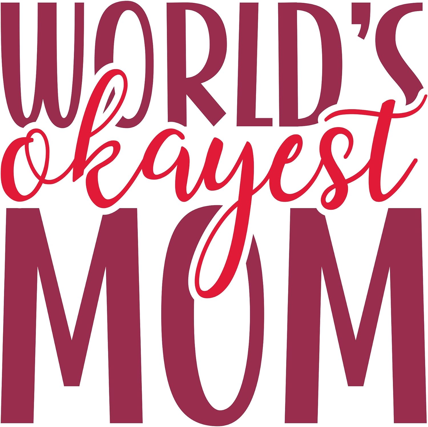 Inspirational Quote "World's Ok Yest Mom" Motivational Sticker Vinyl Decal Motivation Stickers- 5" Vinyl Sticker Waterproof