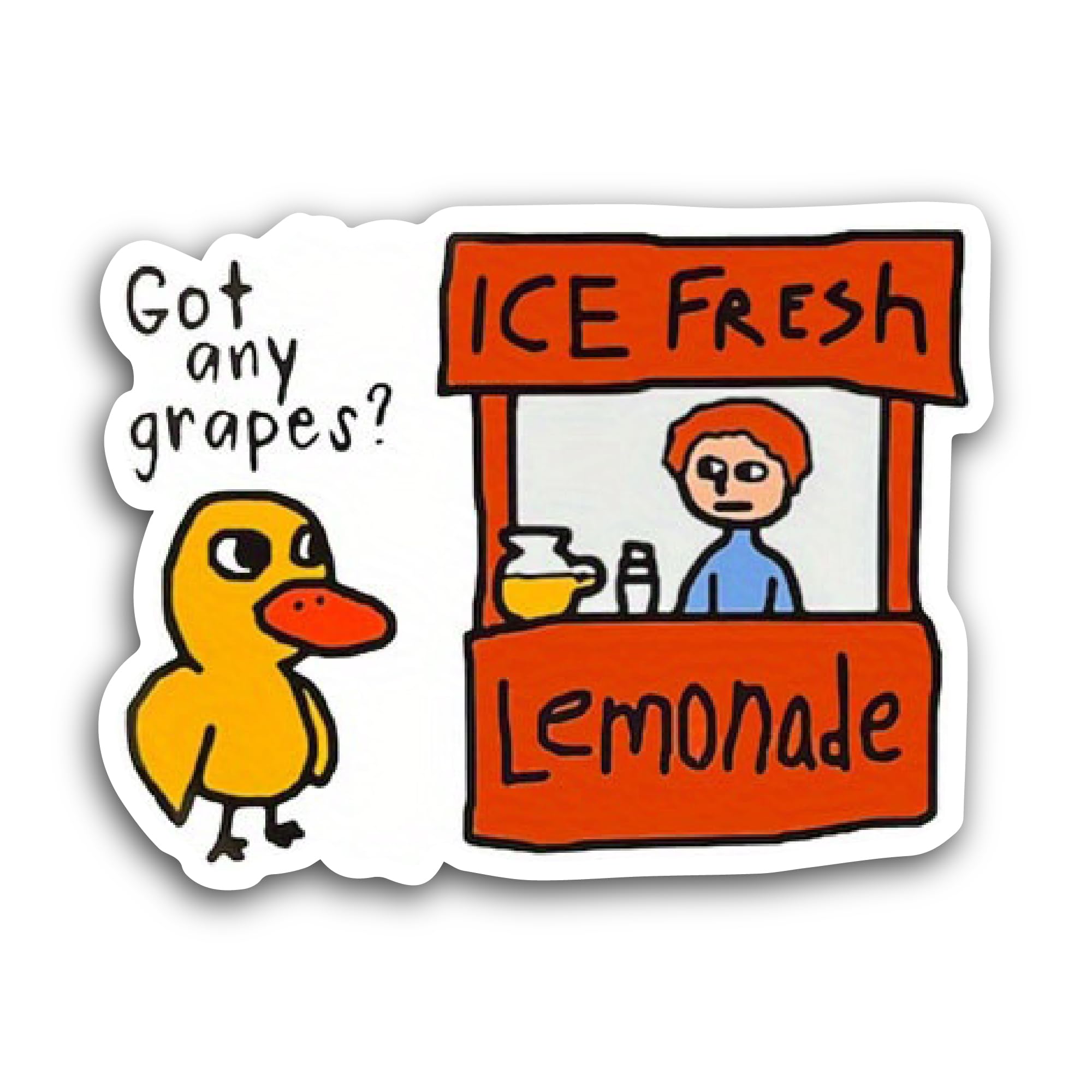 2 (Pieces) 3" and 5" Ice Fresh Lemonade Sticker, Waterproof Vinyl Decals for Many Purpose Like Cars,
