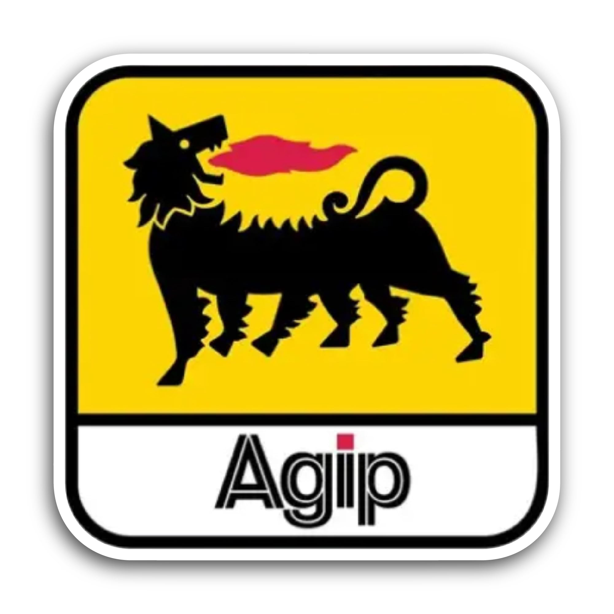 2 (Pieces) 3" and 5" Agip Logo Sticker, Waterproof Vinyl Decals for Many Purpose Like Cars, Trucks,