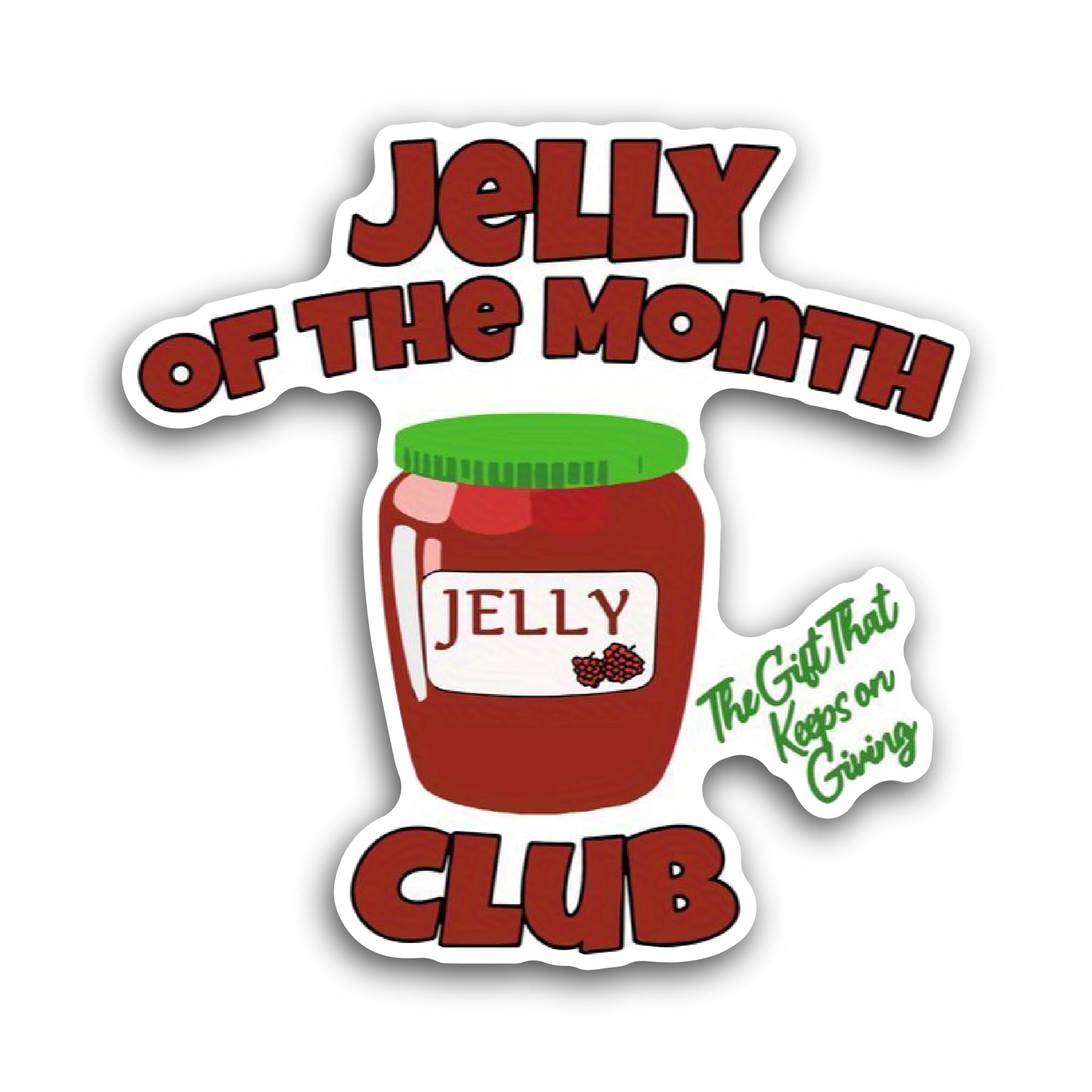 2 (Pieces) 3" and 5" Jelly of The Month Sticker, Waterproof Vinyl Decals for Many Purpose Like Cars,