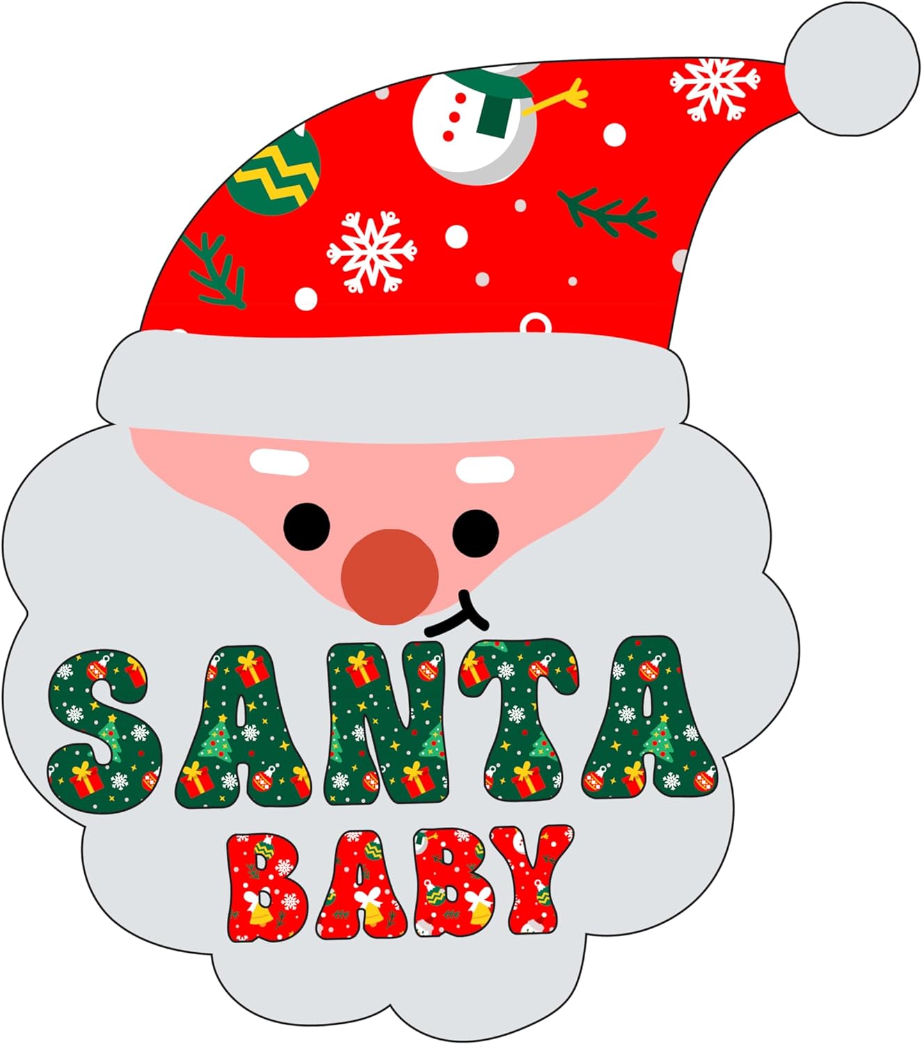 Inspirational Quote Santa Baby Red Hat Motivational Sticker Vinyl Decal Motivation Stickers- 5" Vinyl Sticker Waterproof