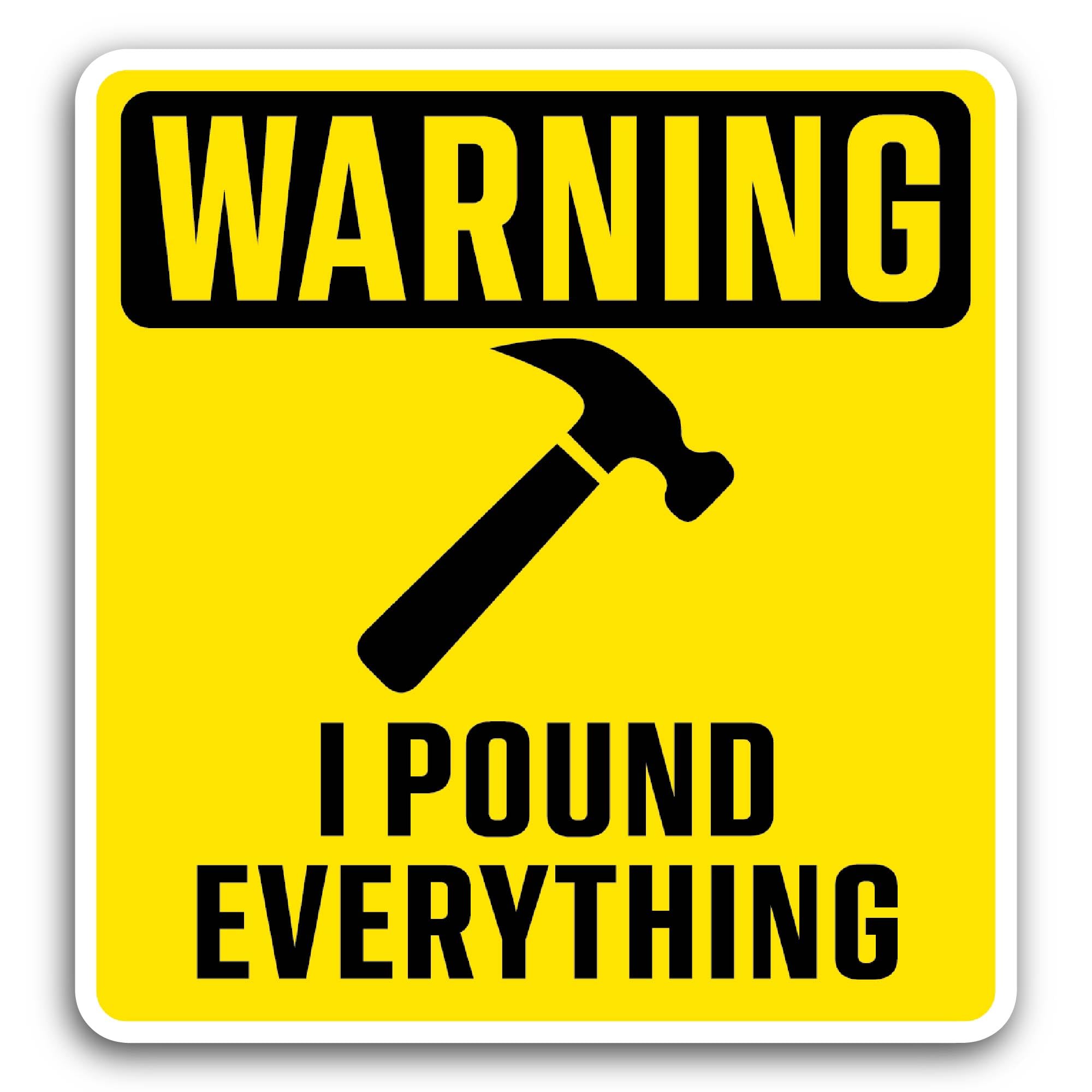 2 (Pieces) 3" and 5" Warning Text Sticker, Waterproof Vinyl Decals for Many Purpose Like Cars, Truck
