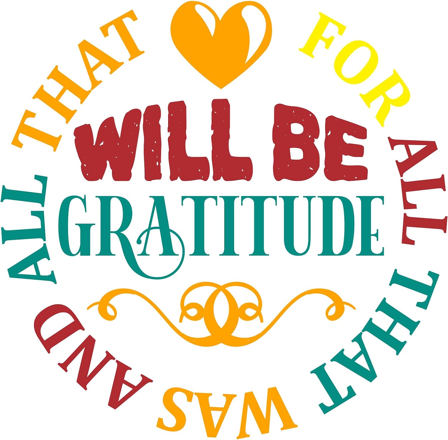 Inspirational Quote Will Be Gratitude For All That Motivational Sticker Vinyl Decal Motivation Stickers- 5" Vinyl Sticker Waterproof
