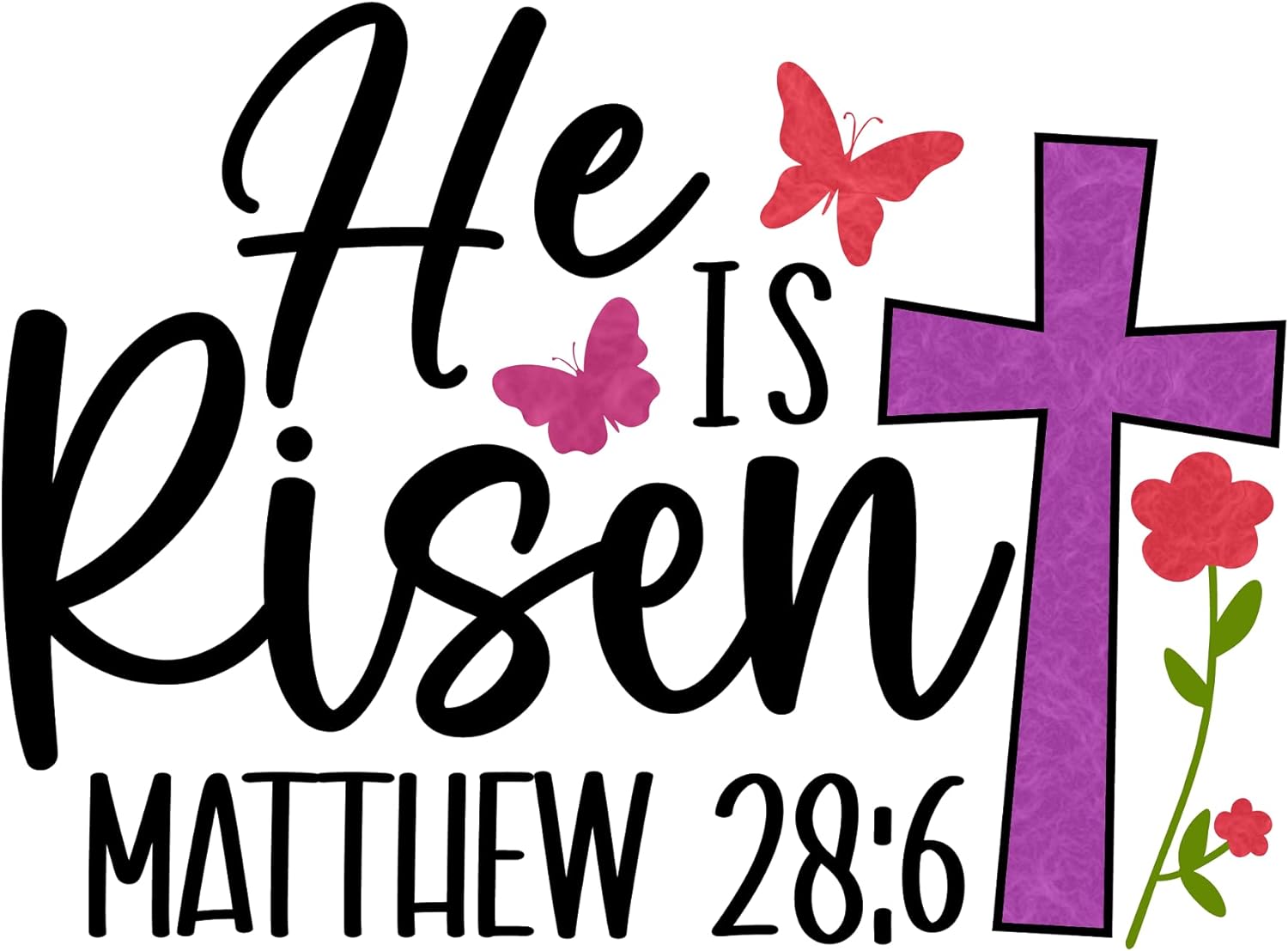 Inspirational Quote "He is Risen Matthew 28:6" Motivational Sticker Vinyl Decal Motivation Stickers- 5" Vinyl Sticker Waterproof