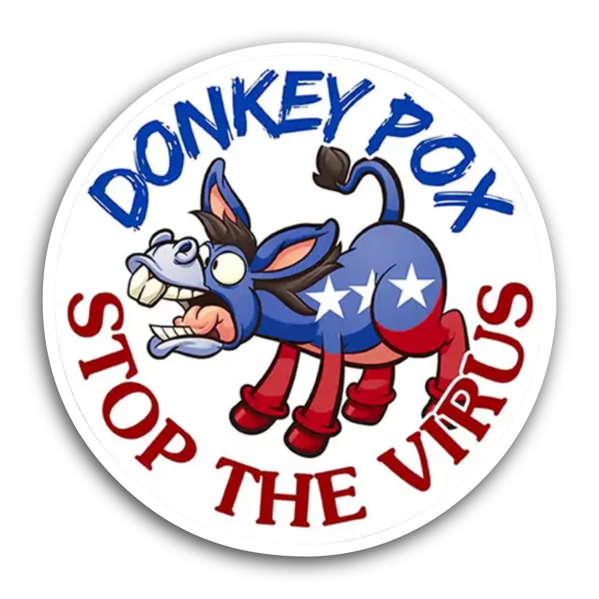 2 (Pieces) 3" and 5" Donkey Pox Sticker, Waterproof Vinyl Decals for Many Purpose Like Cars, Trucks,