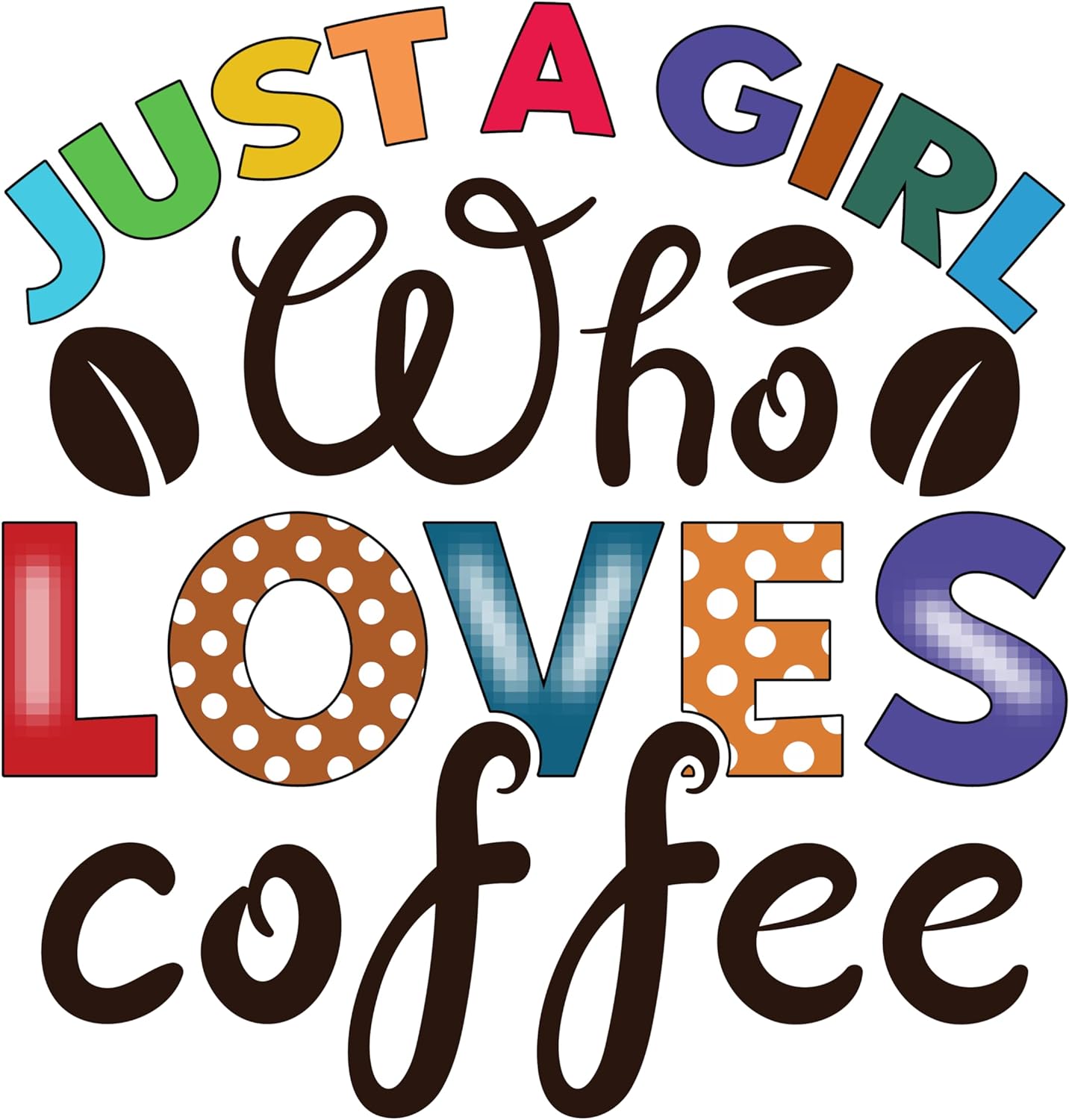 Inspirational Quote "Just A Girl Who Loves Coffee" Motivational Sticker Vinyl Decal Motivation Stickers- 5" Vinyl Sticker Waterproof
