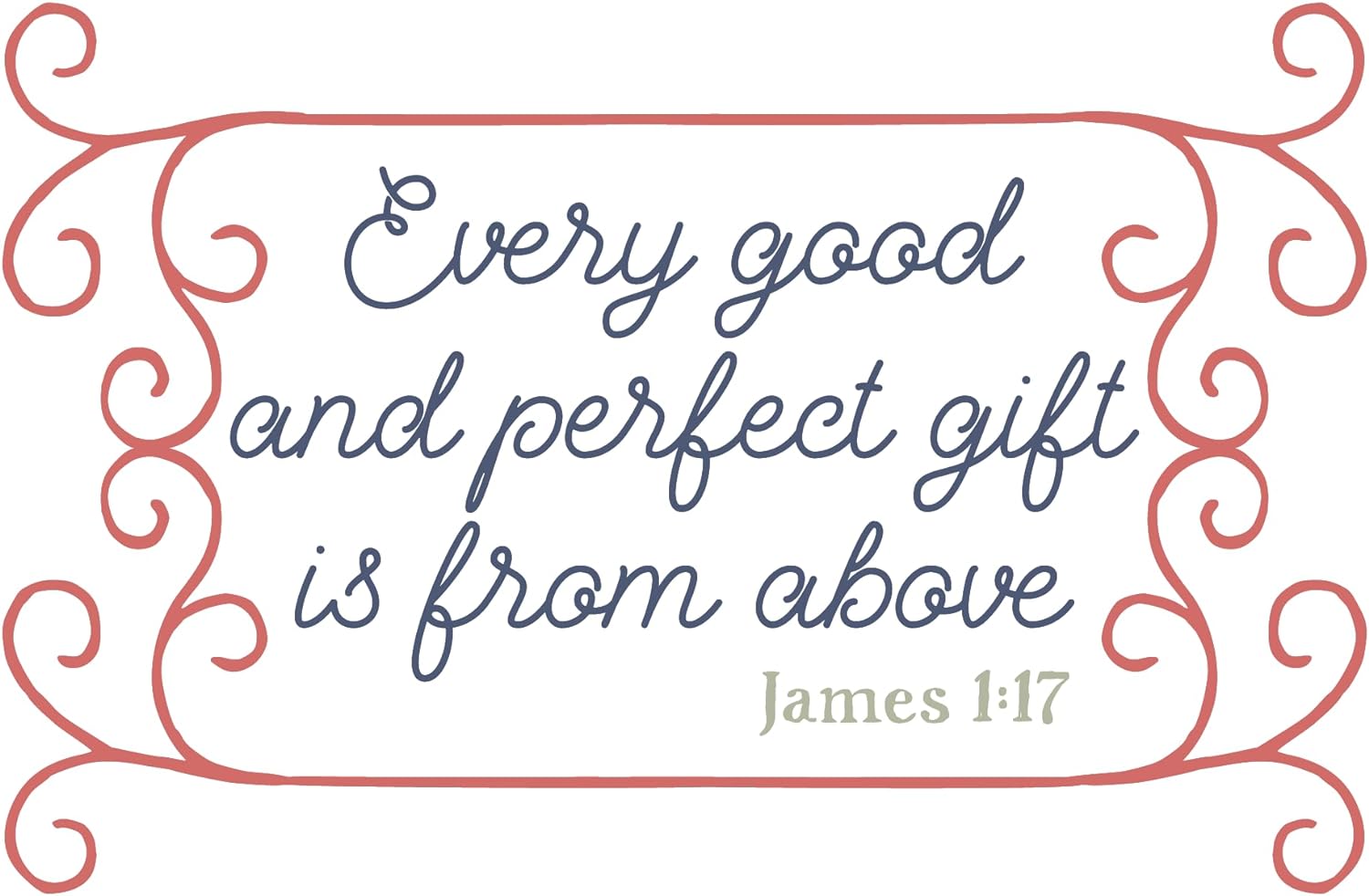 Inspirational Quote "Every Good and Perfect Gift Is From Above James 1 : 17" Motivational Sticker Vinyl Decal Motivation Stickers- 5" Vinyl Sticker Waterproof