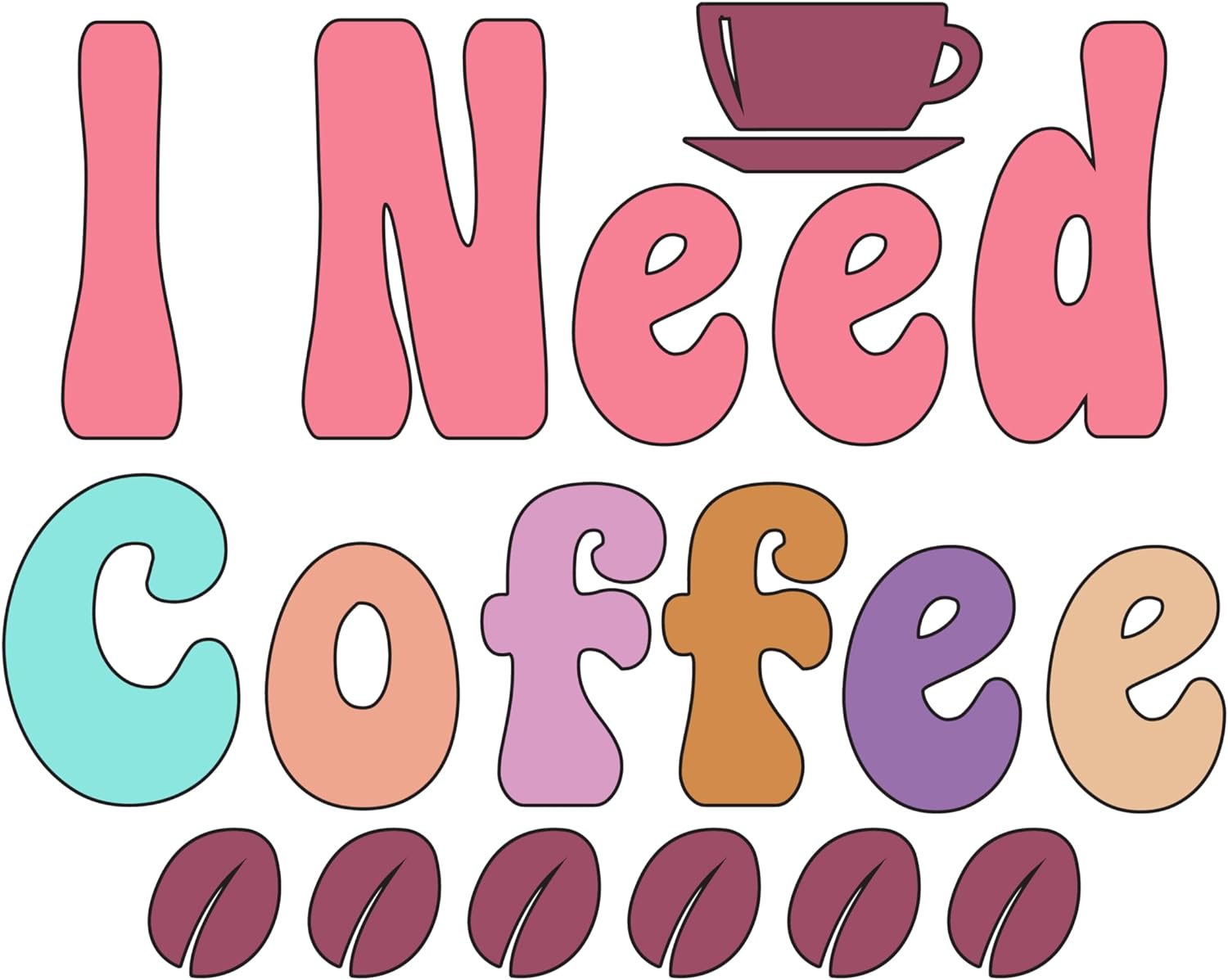 Inspirational Quote "I Need Coffee, Great Sticker" Motivational Sticker Vinyl Decal Motivation Stickers- 5" Vinyl Sticker Waterproof