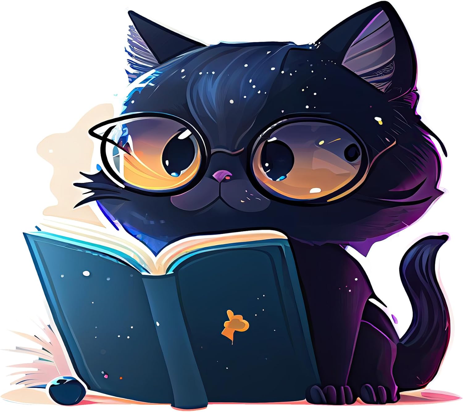 Inspirational Quote Navy Blue Cat Holding Book Motivational Sticker Vinyl Decal Motivation Stickers- 5" Vinyl Sticker Waterproof