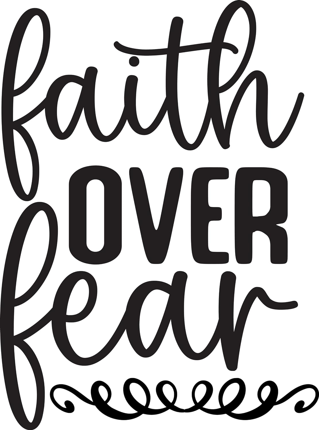 Inspirational Quote "Faith Over Fear, Lovely Gift" Motivational Sticker Vinyl Decal Motivation Stickers- 5" Vinyl Sticker Waterproof