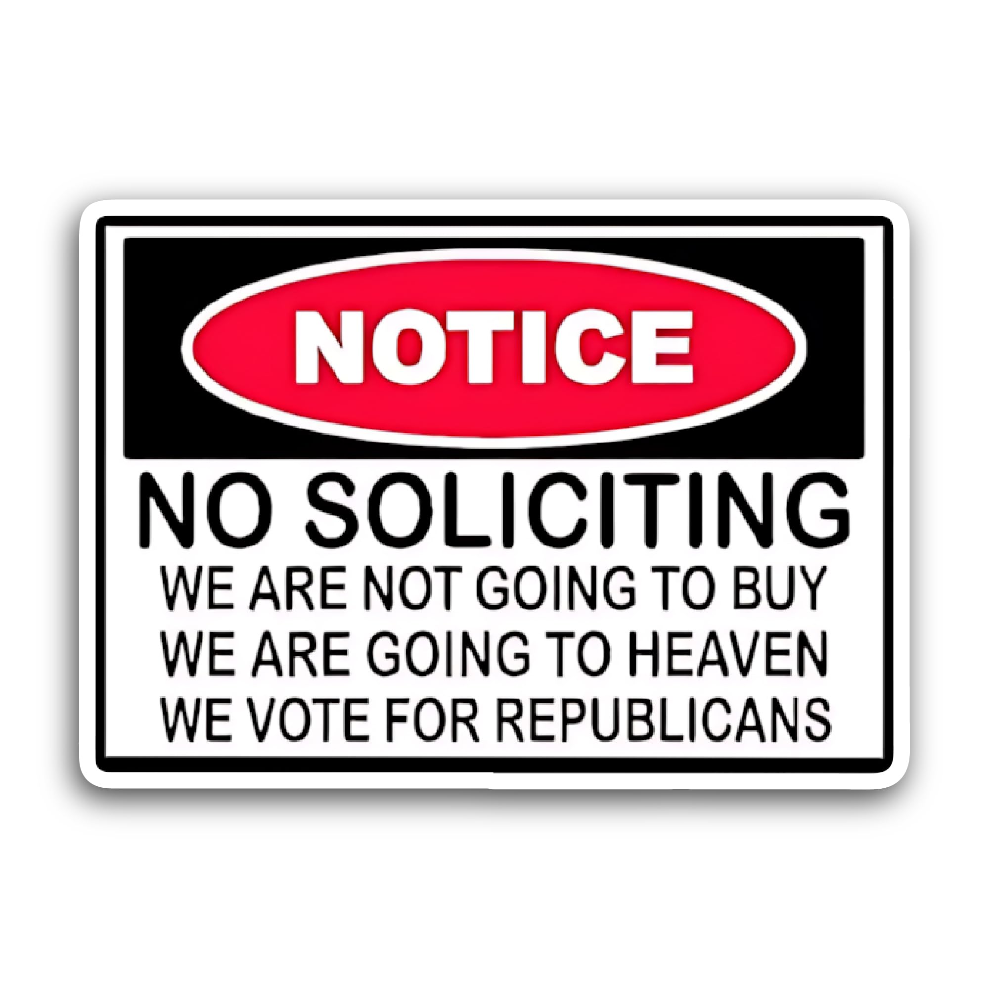 2 (Pieces) 3" and 5" Notice No Soliciting Sticker, Waterproof Vinyl Decals for Many Purpose Like Car