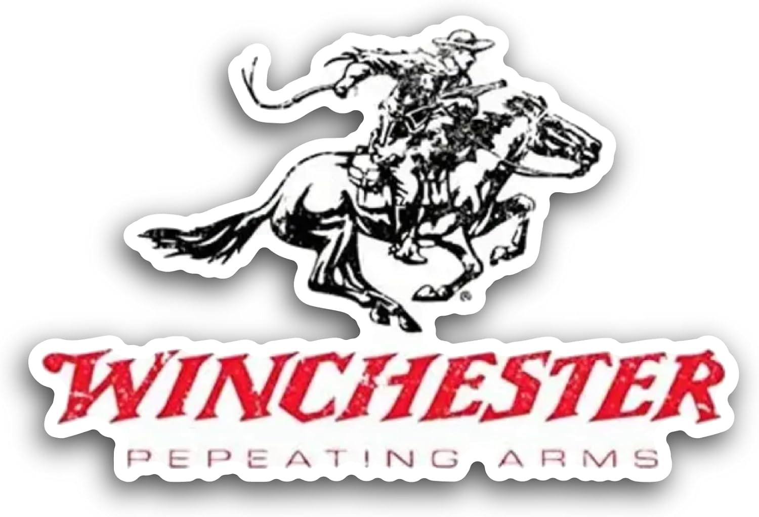 2 (Pieces) 3" and 5" Winchester Repeating Arms Sticker, Waterproof Vinyl Decals for Many Purpose Like Cars, Trucks, Laptops, Phones, Windows and More