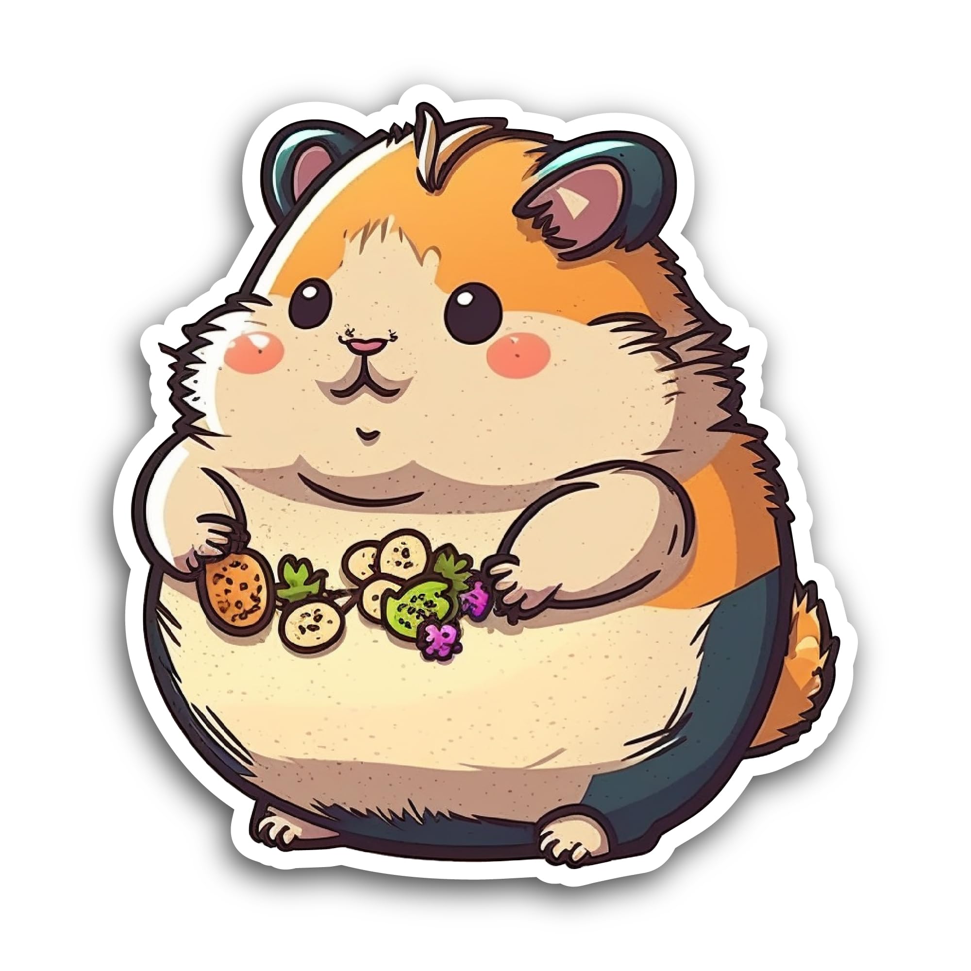 2 (Pieces) 3" and 5" Cute Hamster Sticker, Waterproof Vinyl Decals for Many Purpose Like Cars, Truck
