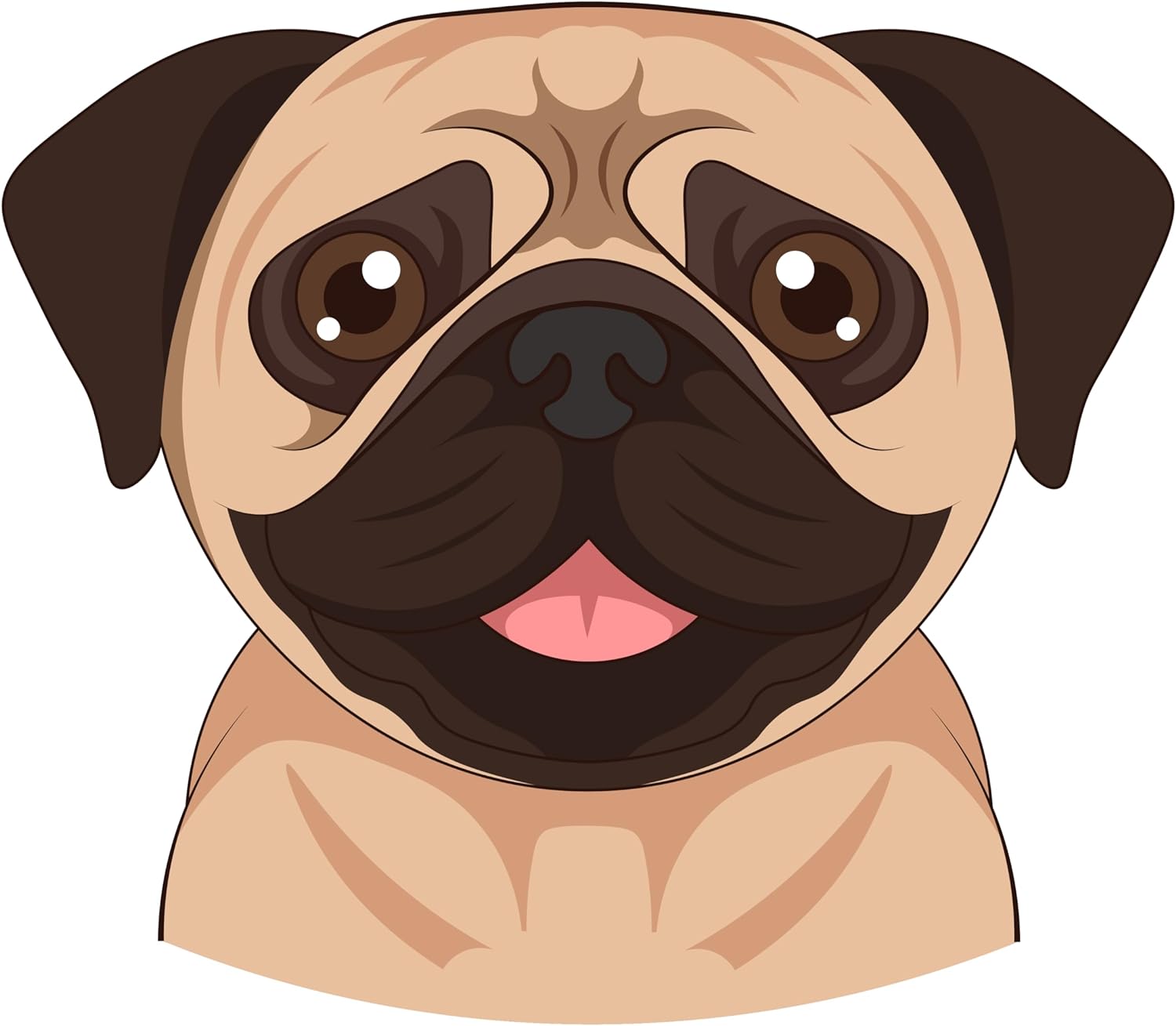 Inspirational Quote "Pug Dog Vector" Motivational Sticker Vinyl Decal Motivation Stickers- 5" Vinyl Sticker Waterproof