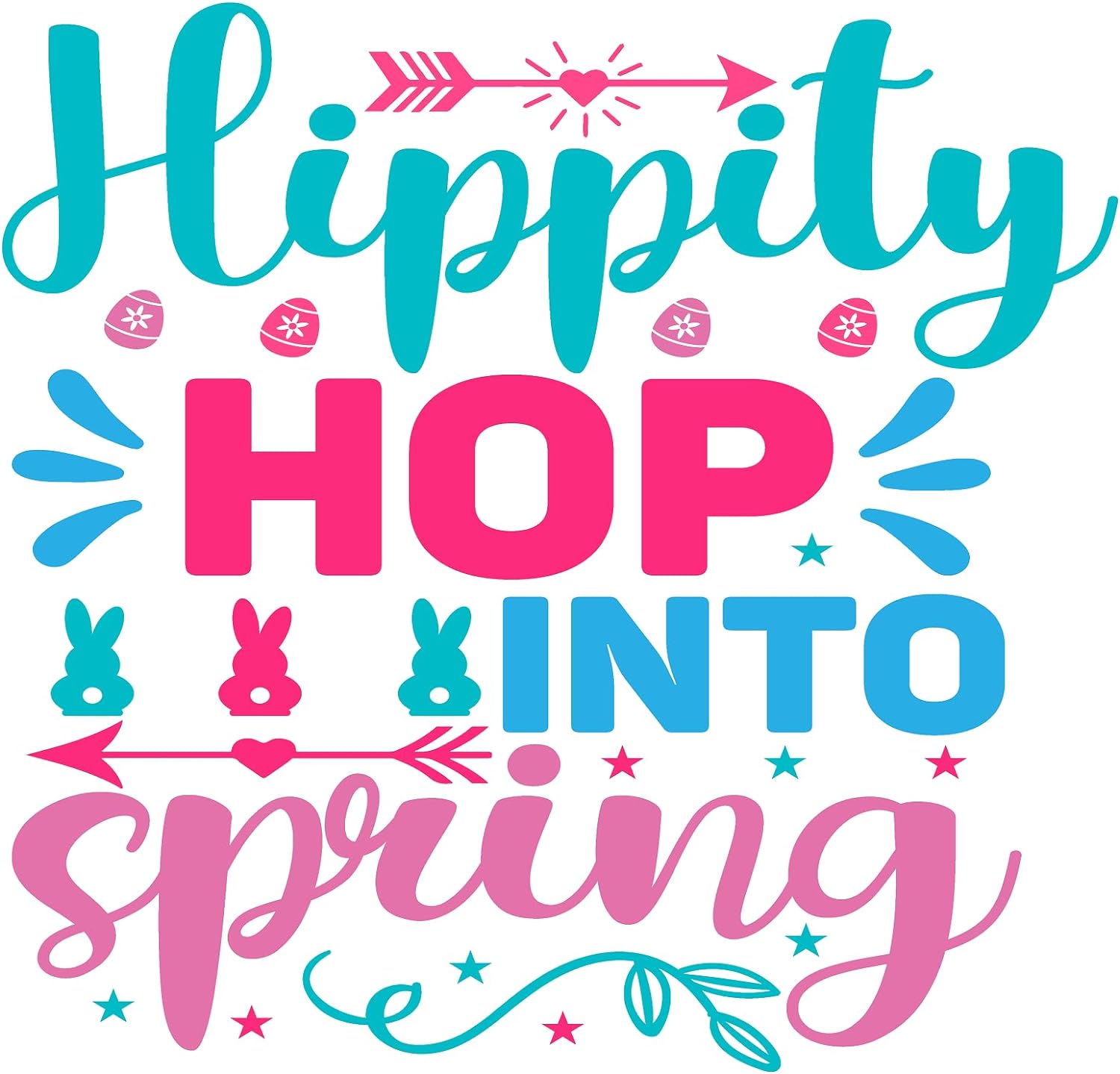 Inspirational Quote "Hippity Hop Into Spring" Motivational Sticker Vinyl Decal Motivation Stickers- 5" Vinyl Sticker Waterproof