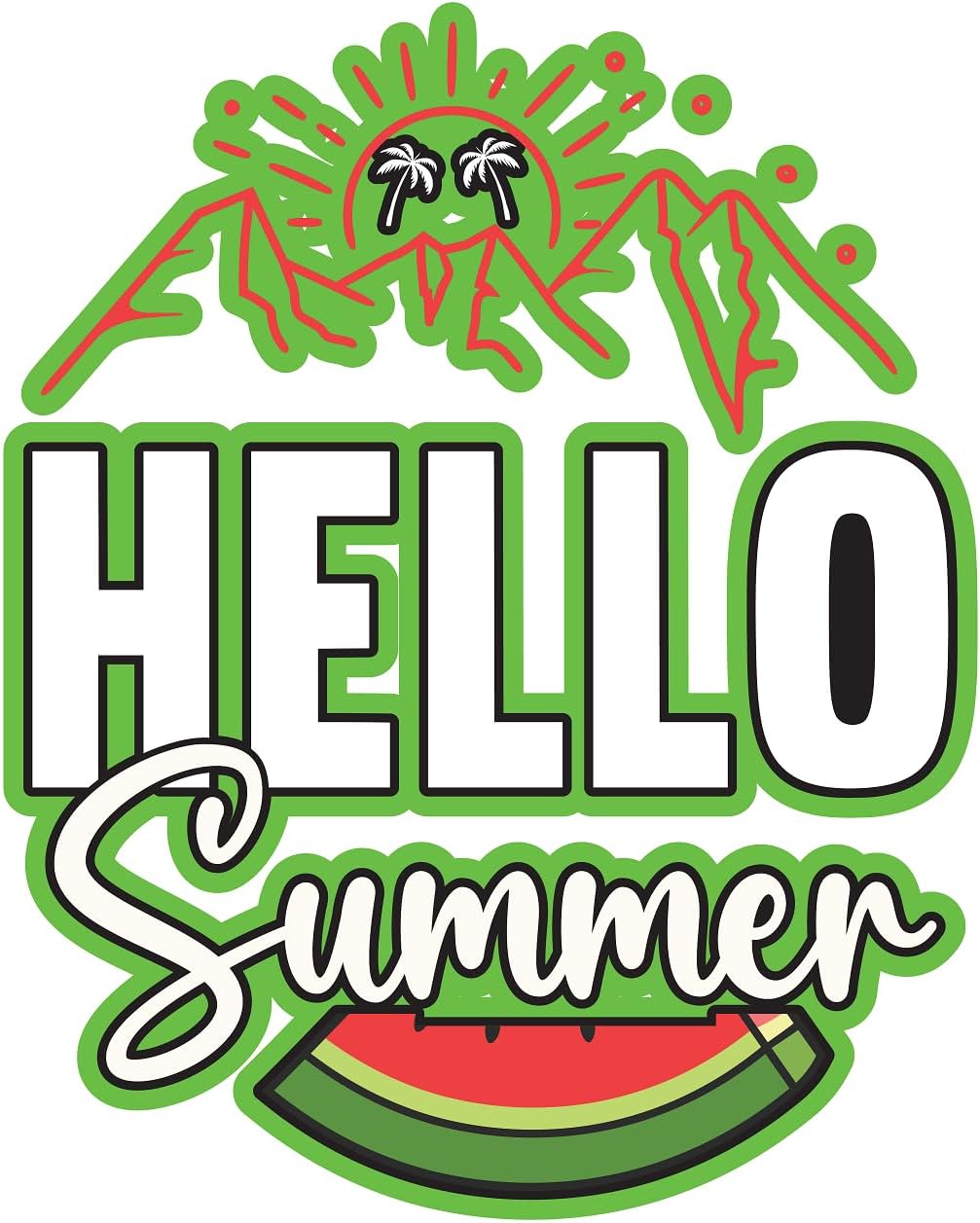 Inspirational Quote "Hello Summer" Motivational Sticker Vinyl Decal Motivation Stickers- 5" Vinyl Sticker Waterproof