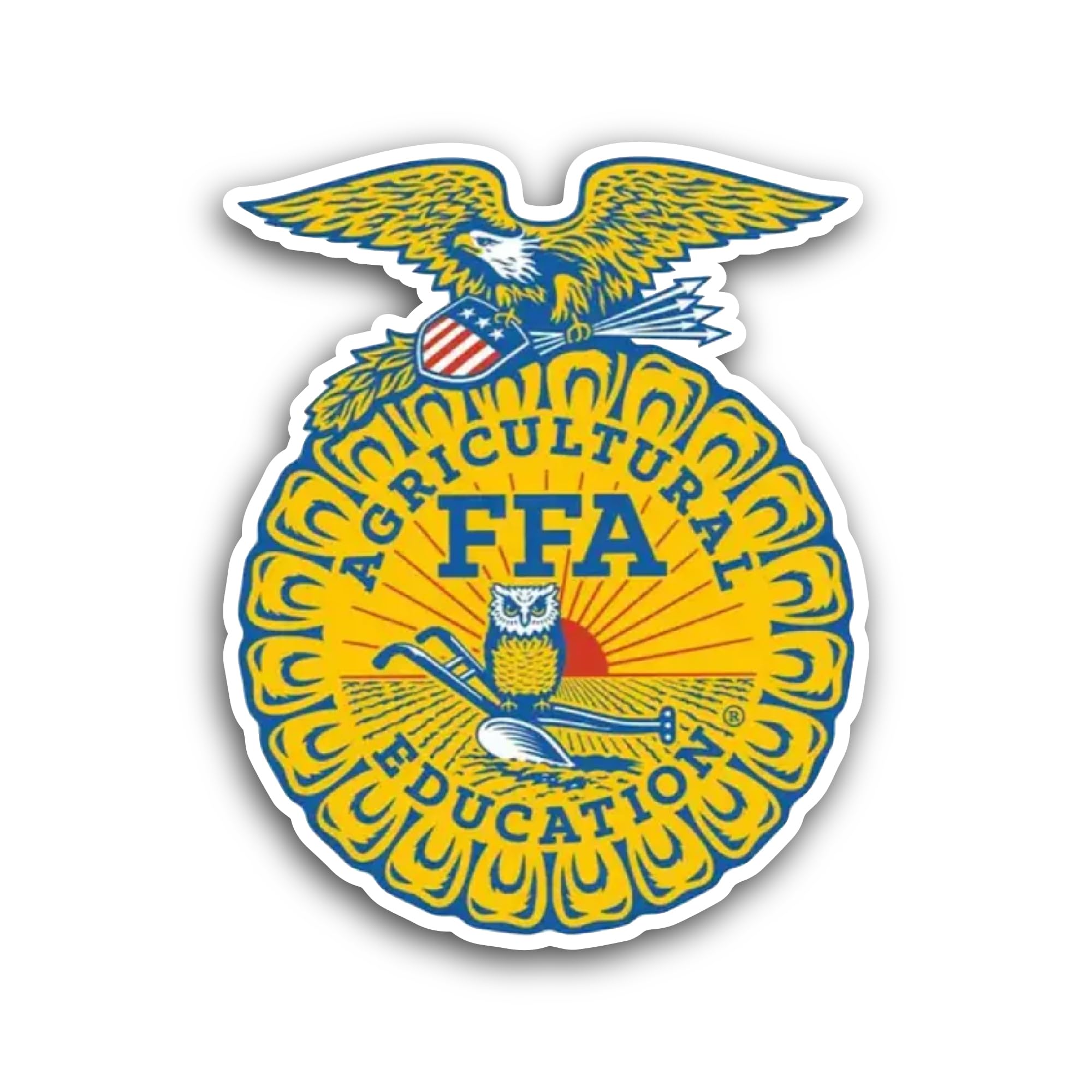 2 (Pieces) 3" and 5" Agricultural FFA Sticker, Waterproof Vinyl Decals for Many Purpose Like Cars, T