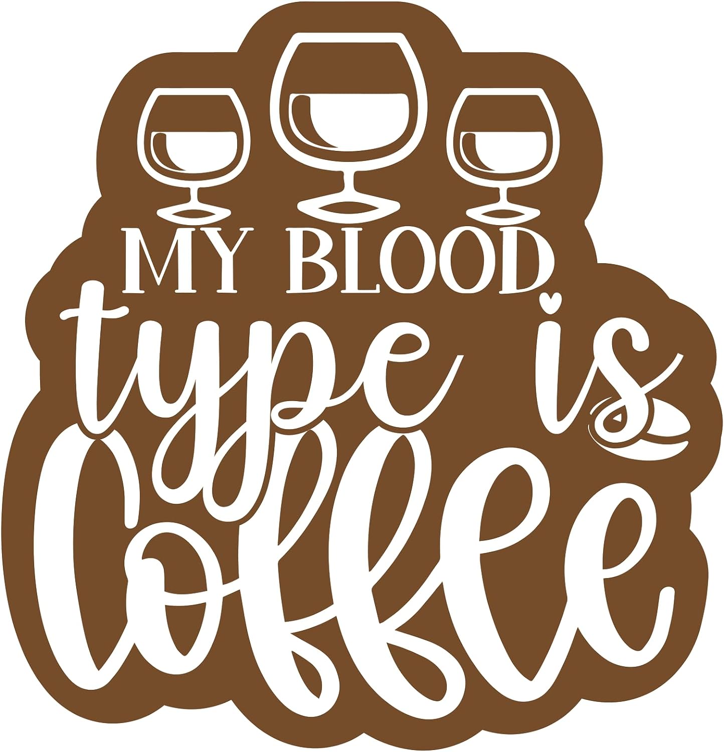 Inspirational Quote "My Blood Type is Coffee-" Motivational Sticker Vinyl Decal Motivation Stickers- 5" Vinyl Sticker Waterproof
