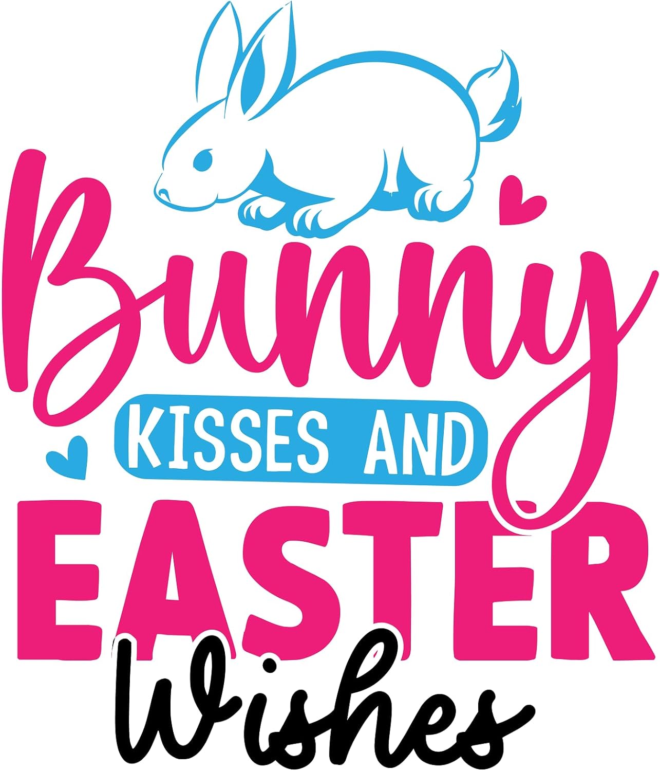 Inspirational Quote "Bunny Kisses and Easter Wishes" Motivational Sticker Vinyl Decal Motivation Stickers- 5" Vinyl Sticker Waterproof