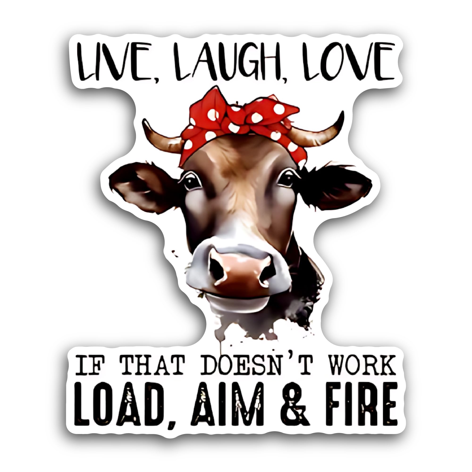 2 (Pieces) 3" and 5" Live, Laugh, Love Sticker, Waterproof Vinyl Decals for Many Purpose Like Cars,
