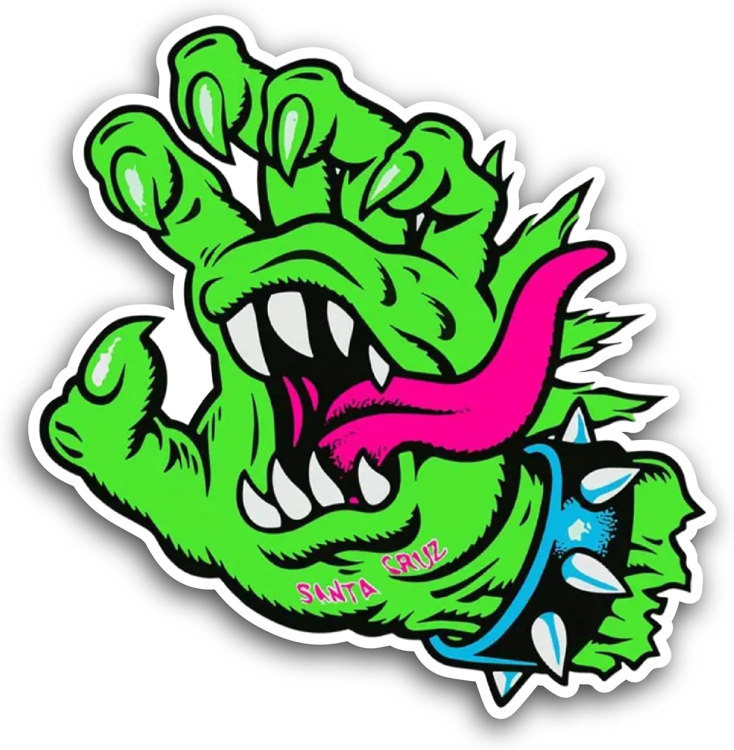 2 (Pieces) 3" and 5" Hand Mouth Sticker, Waterproof Vinyl Decals for Many Purpose Like Cars, Trucks, Laptops, Phones, Windows and More