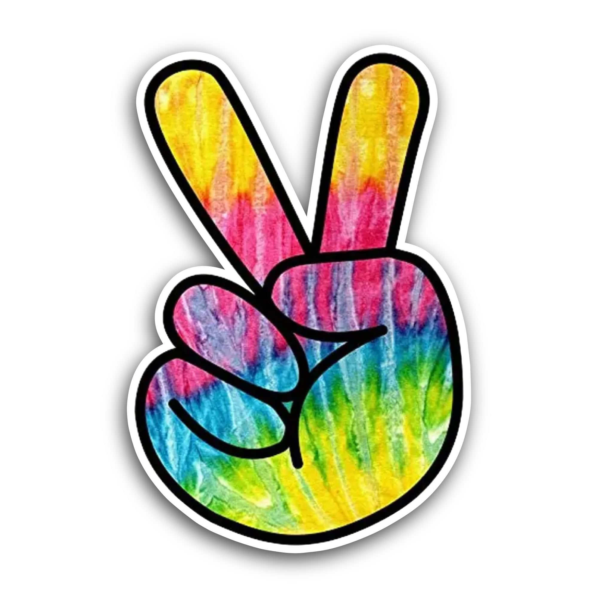 2 (Pieces) 3" and 5" Tie Dye Peace Sign Sticker, Waterproof Vinyl Decals for Many Purpose Like Cars,