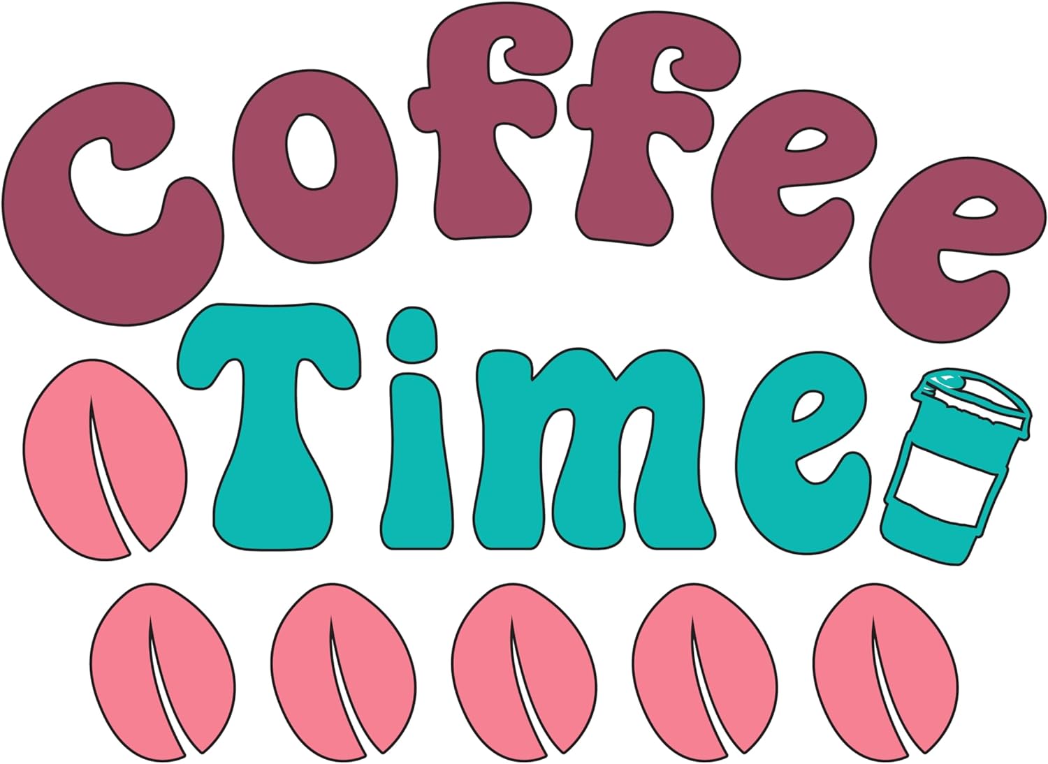 Inspirational Quote "Coffee Time" Motivational Sticker Vinyl Decal Motivation Stickers- 5" Vinyl Sticker Waterproof
