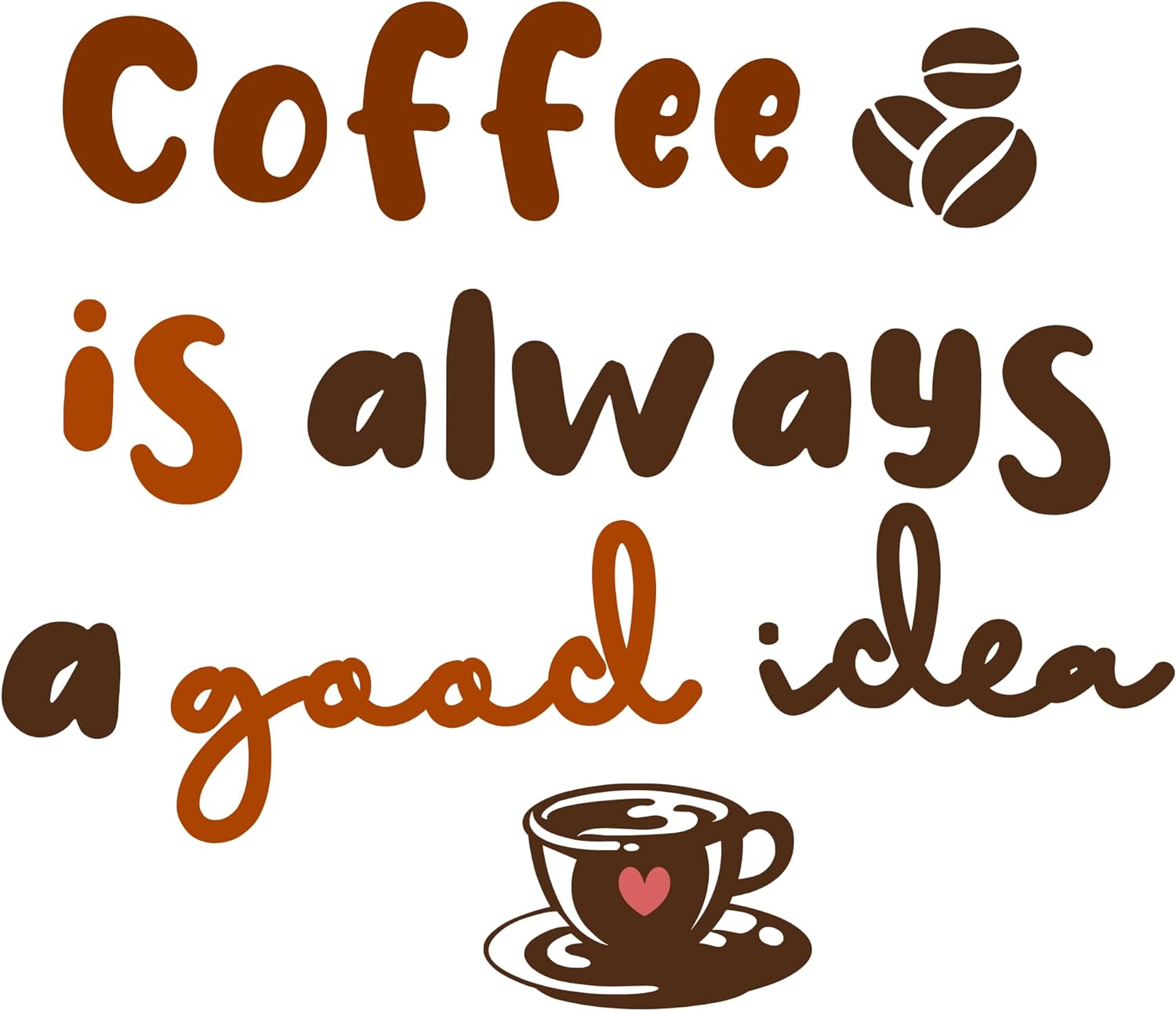 Inspirational Quote "Coffee is Always A Good Idea" Motivational Sticker Vinyl Decal Motivation Stickers- 5" Vinyl Sticker Waterproof