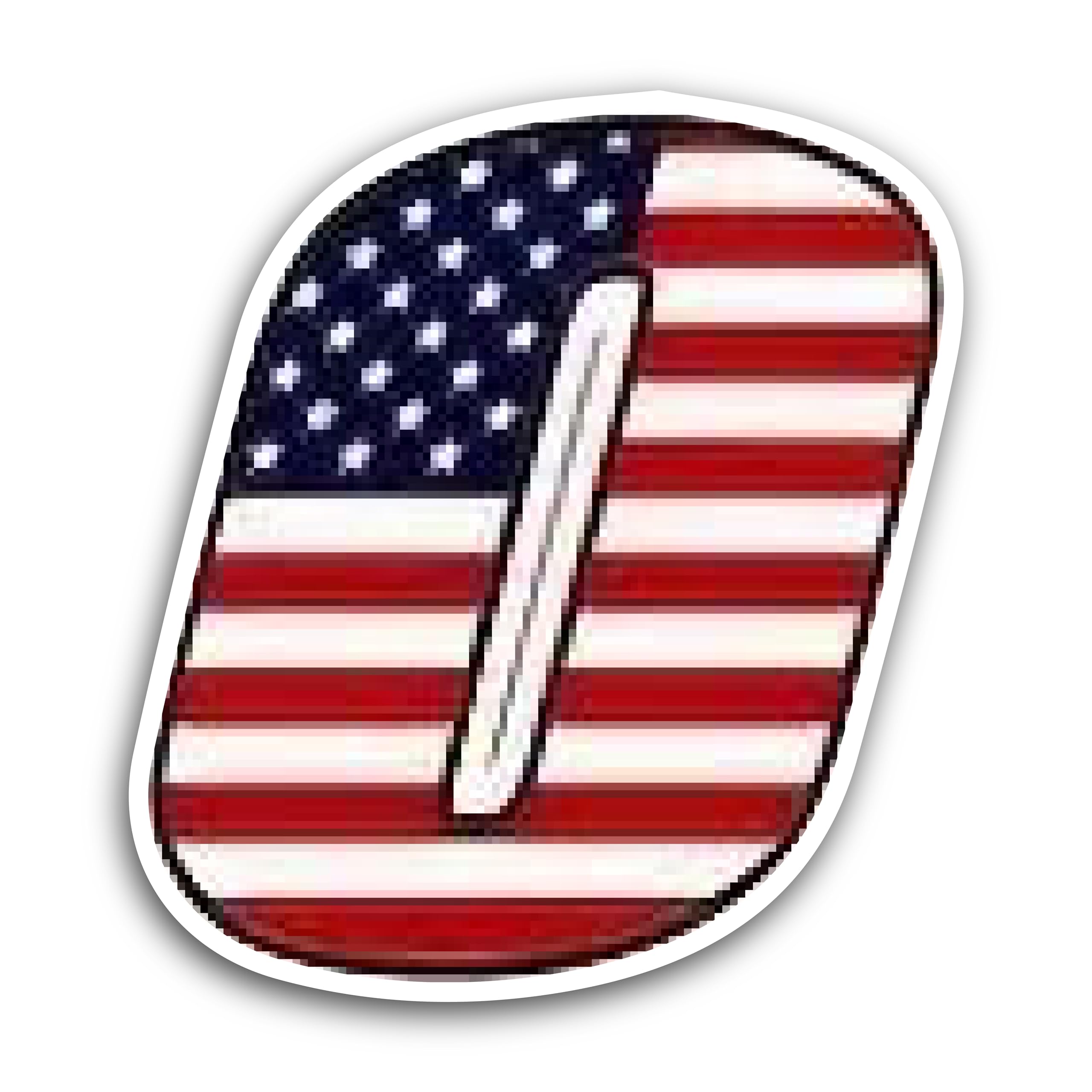 2 (Pieces) 3" and 5" Number Zero in American Flag Color Decal Sticker, Waterproof Vinyl Decals for M