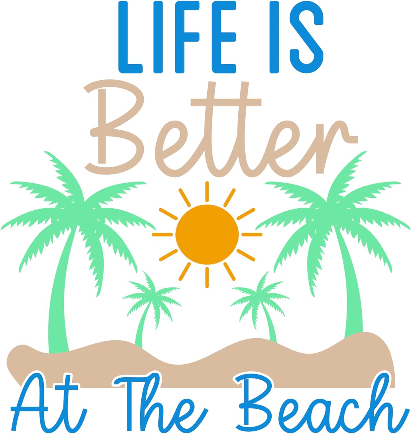 Inspirational Quote "Life is Better at The Beach" Motivational Sticker Vinyl Decal Motivation Stickers- 5" Vinyl Sticker Waterproof