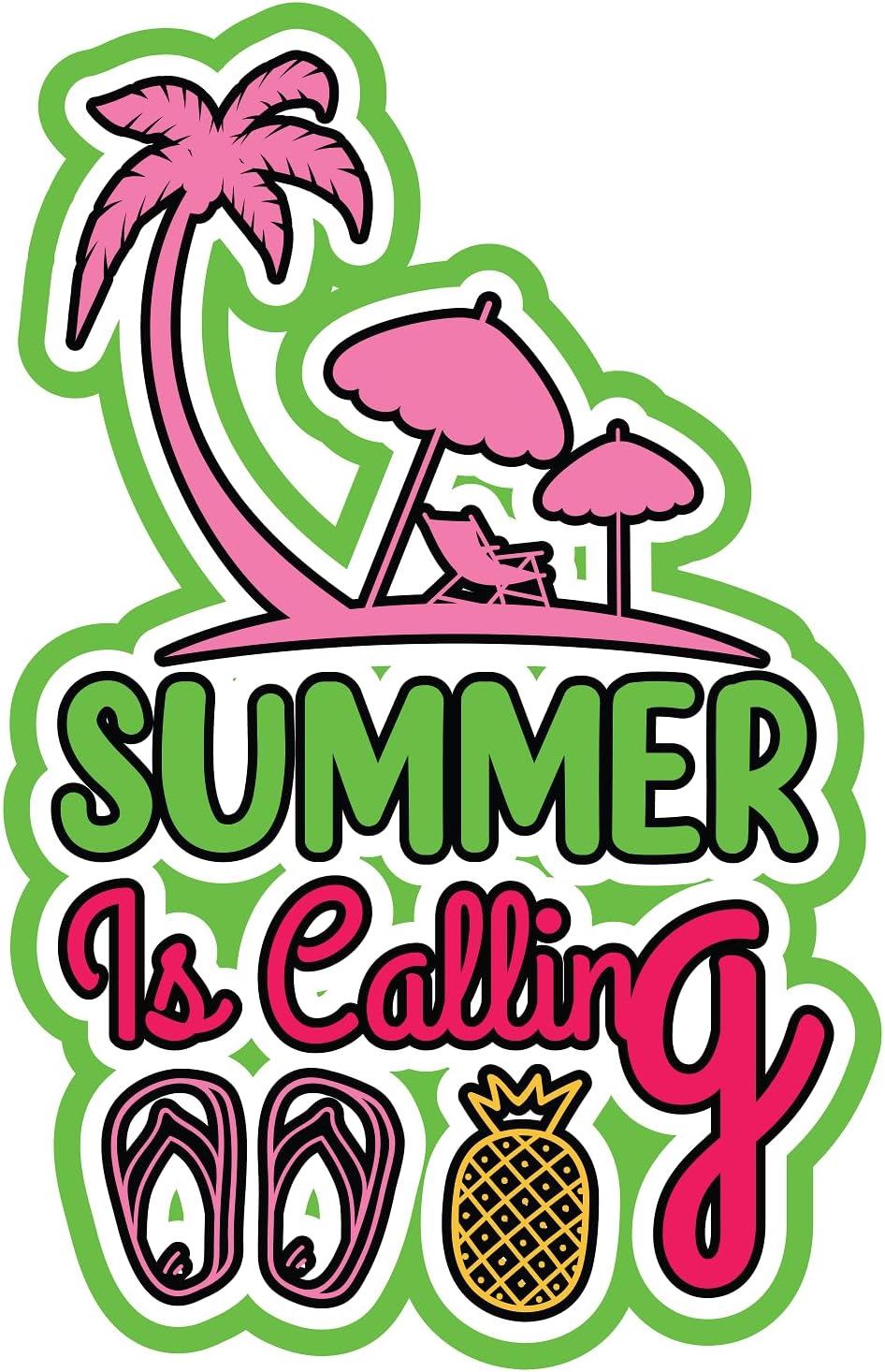 Inspirational Quote "Summer is Calling" Motivational Sticker Vinyl Decal Motivation Stickers- 5" Vinyl Sticker Waterproof