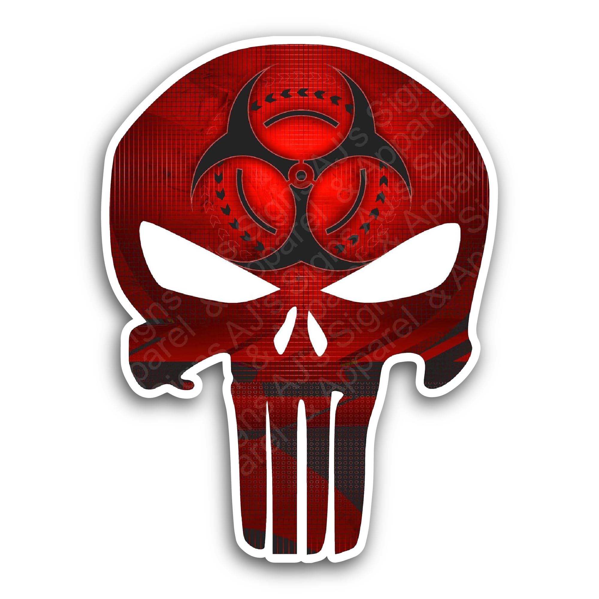 2 (Pieces) 3" and 5" Red Skull Mask Sticker, Waterproof Vinyl Decals for Many Purpose Like Cars, Tru