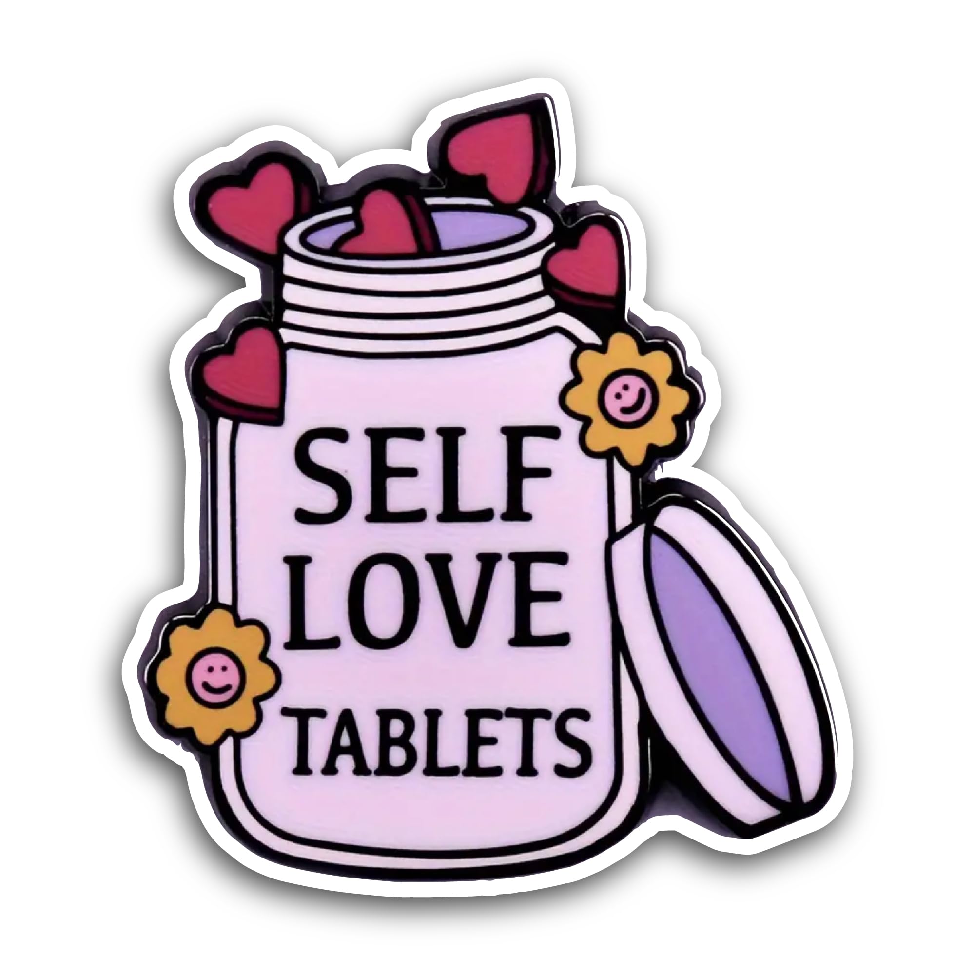 2 (Pieces) 3" and 5" Self Love Tablets Sticker, Waterproof Vinyl Decals for Many Purpose Like Cars,