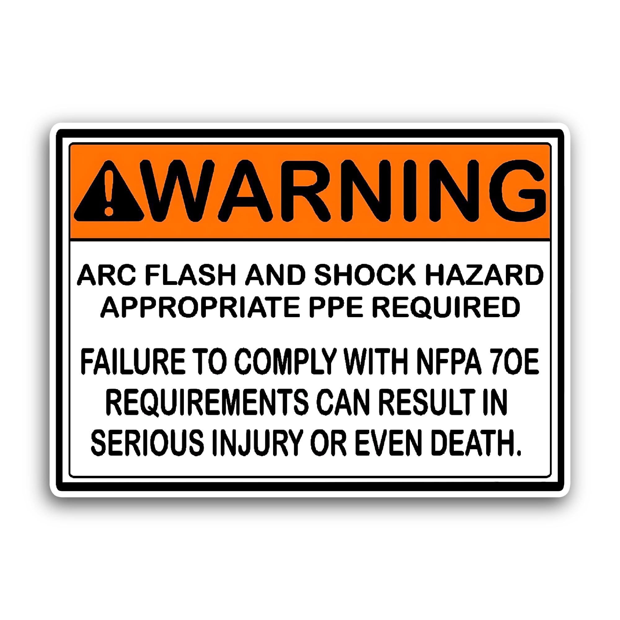2 (Pieces) 3" and 5" Warning Arc Flash and Shock Hazard Sign Sticker, Waterproof Vinyl Decals for Ma